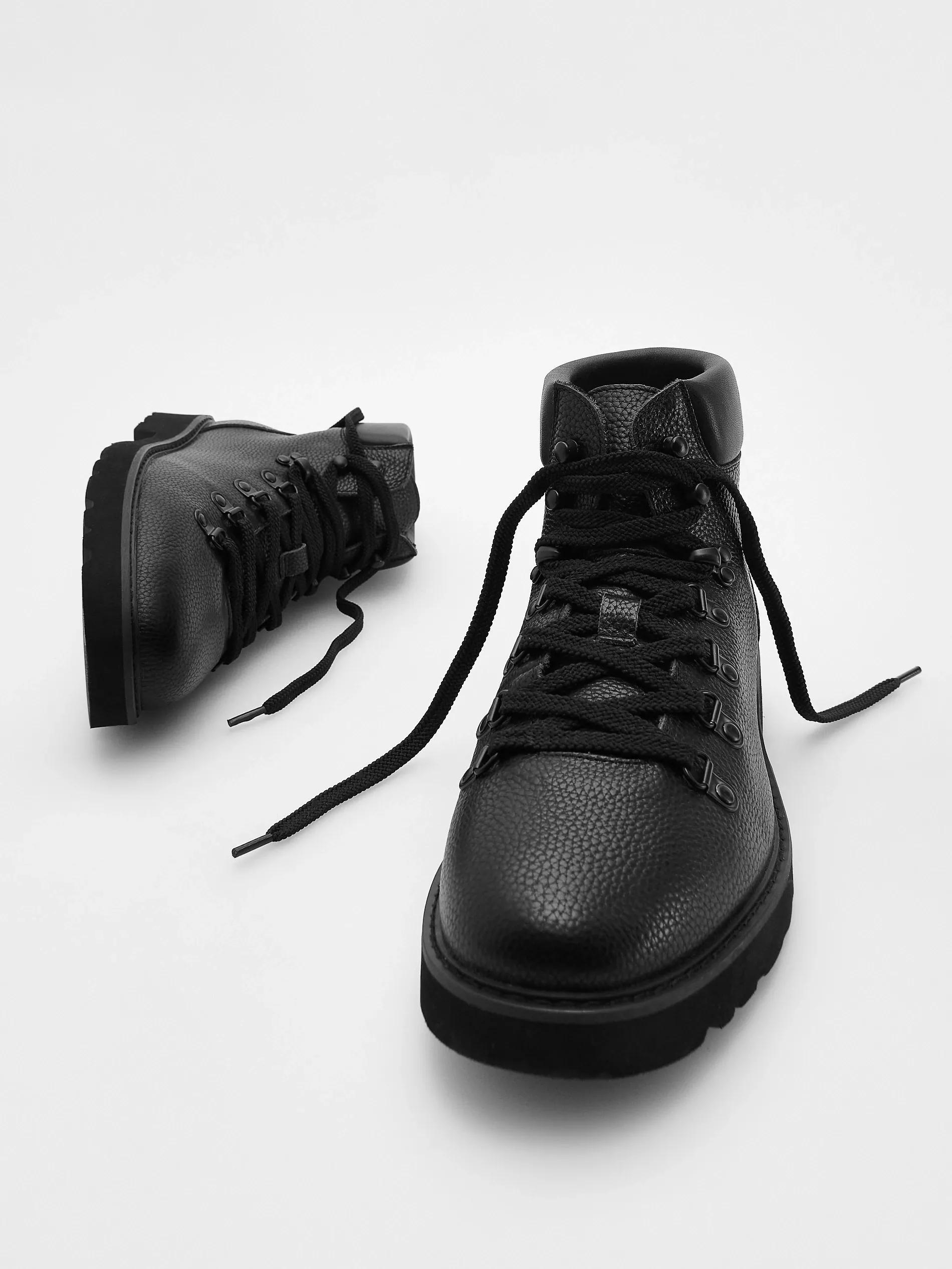Black Leather Ankle Boots, , large image number 5