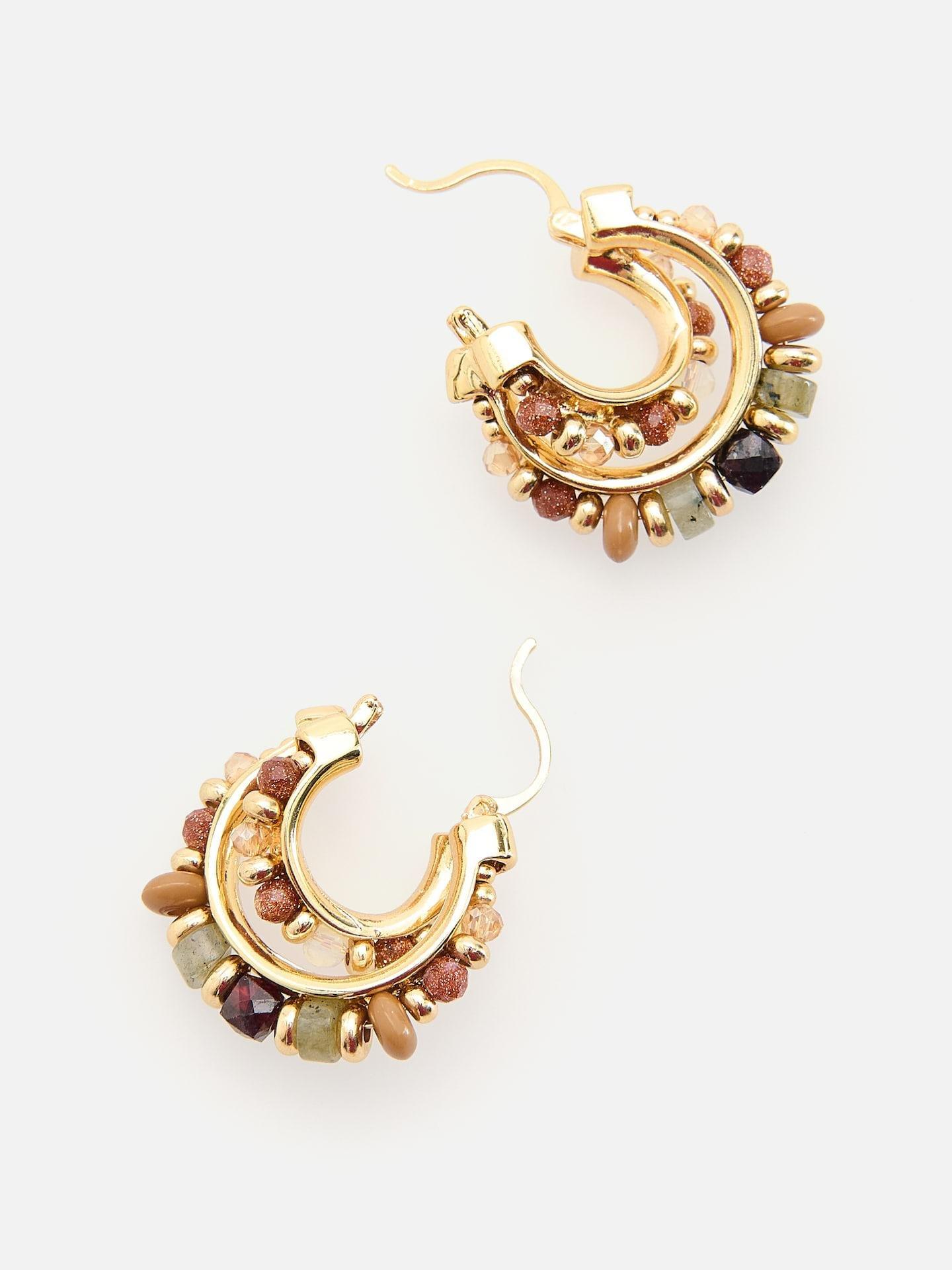 Multicolour Beaded Earrings, Multicolor, large image number 1