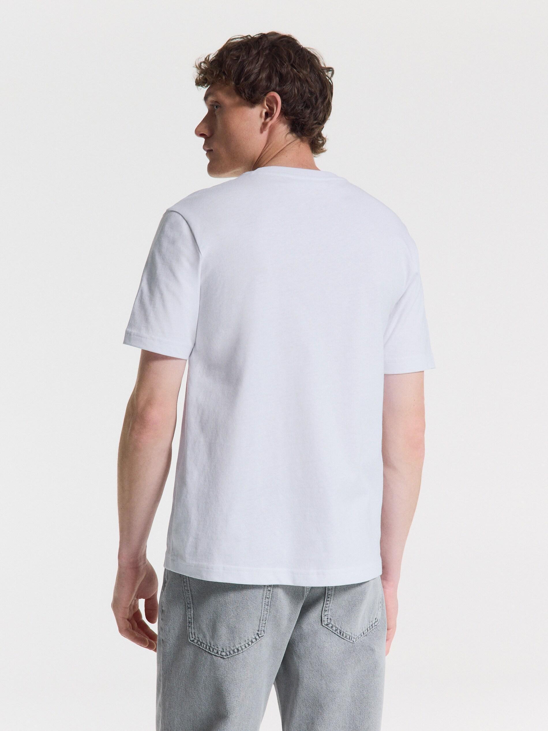 White Regular Cotton T-Shirt, White, large image number 3