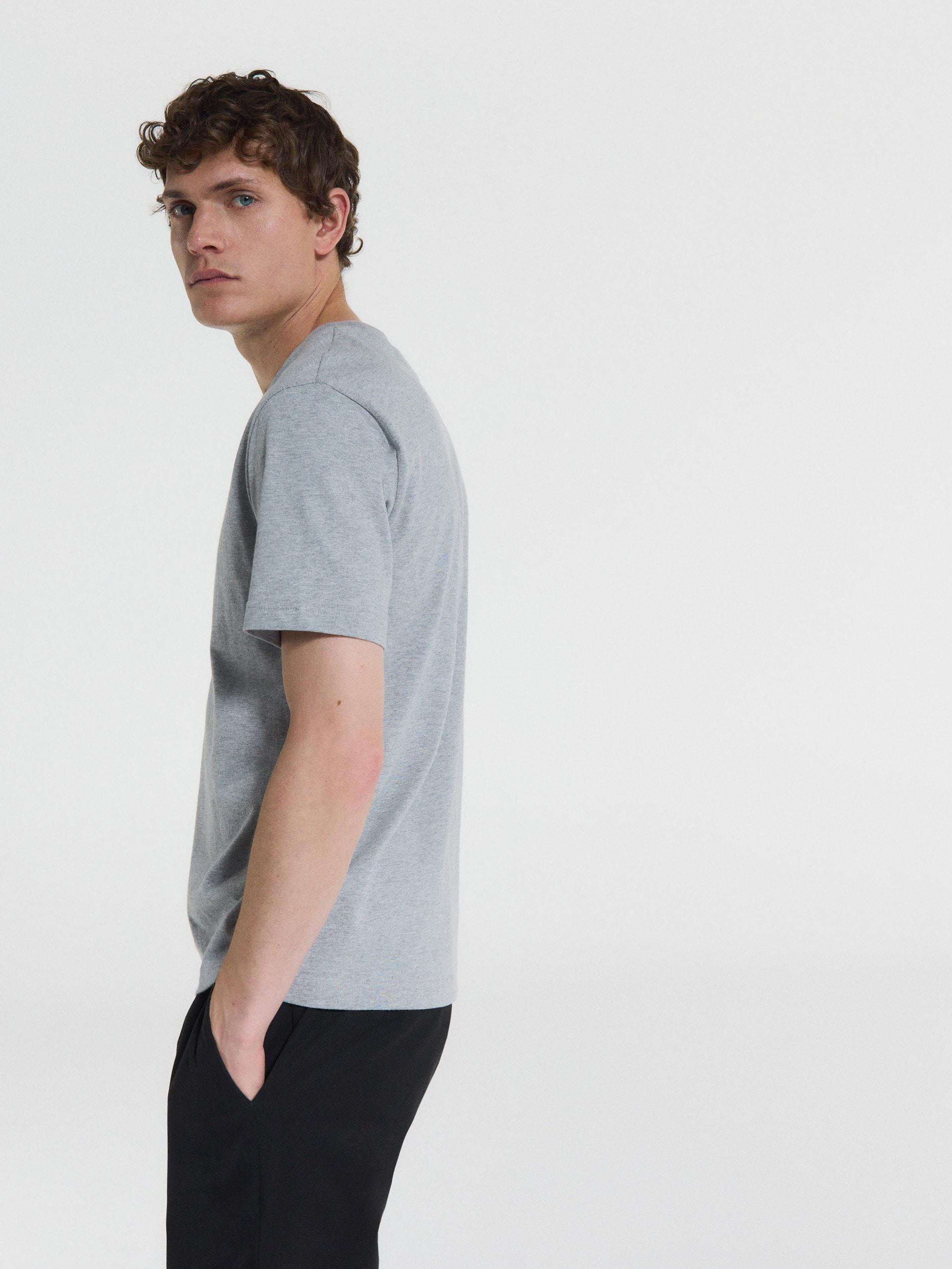 Grey Regular Fit Cotton T-Shirt, , large image number 5
