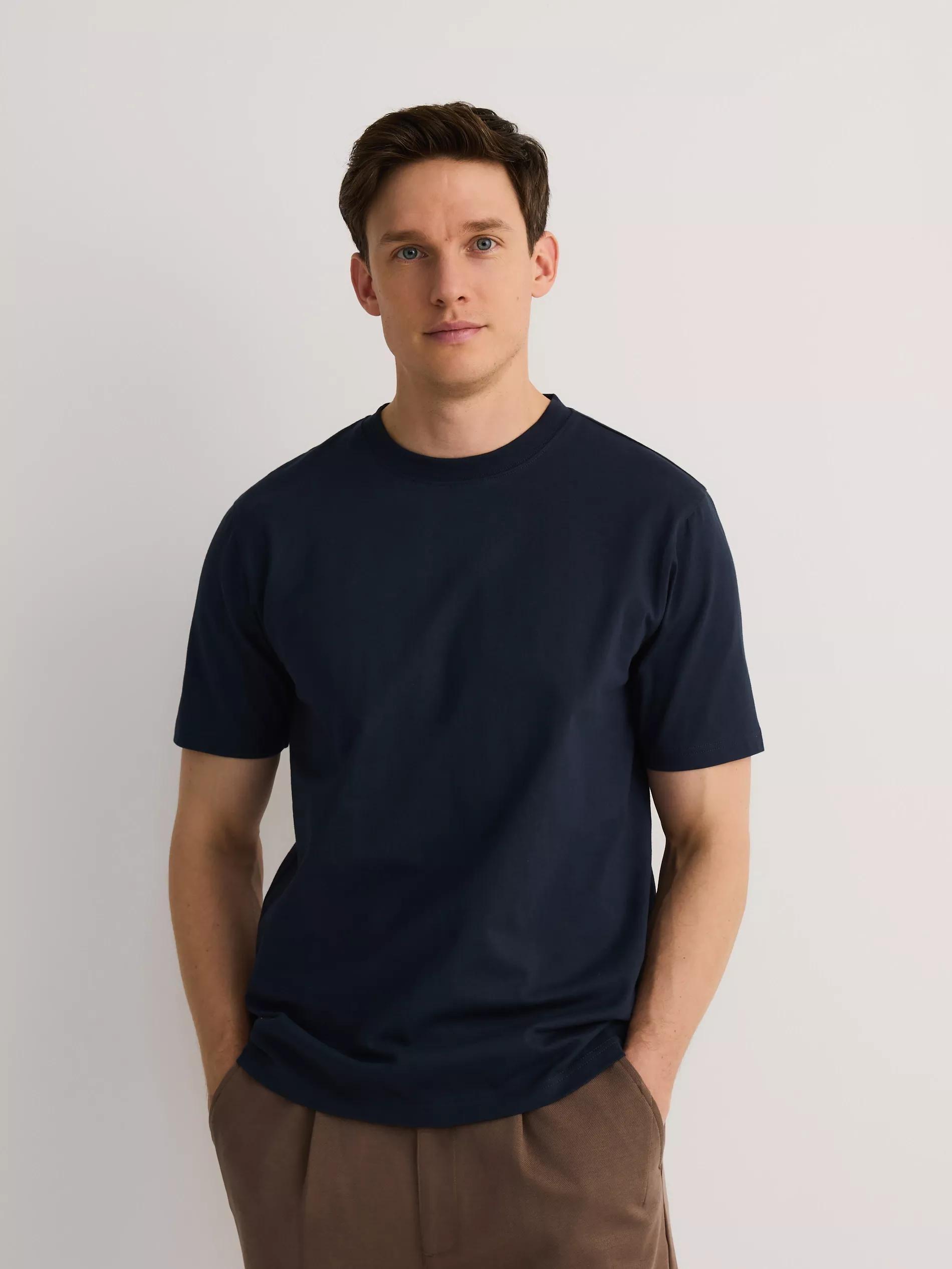 Navy Regular Cotton T-Shirt, , large image number 1