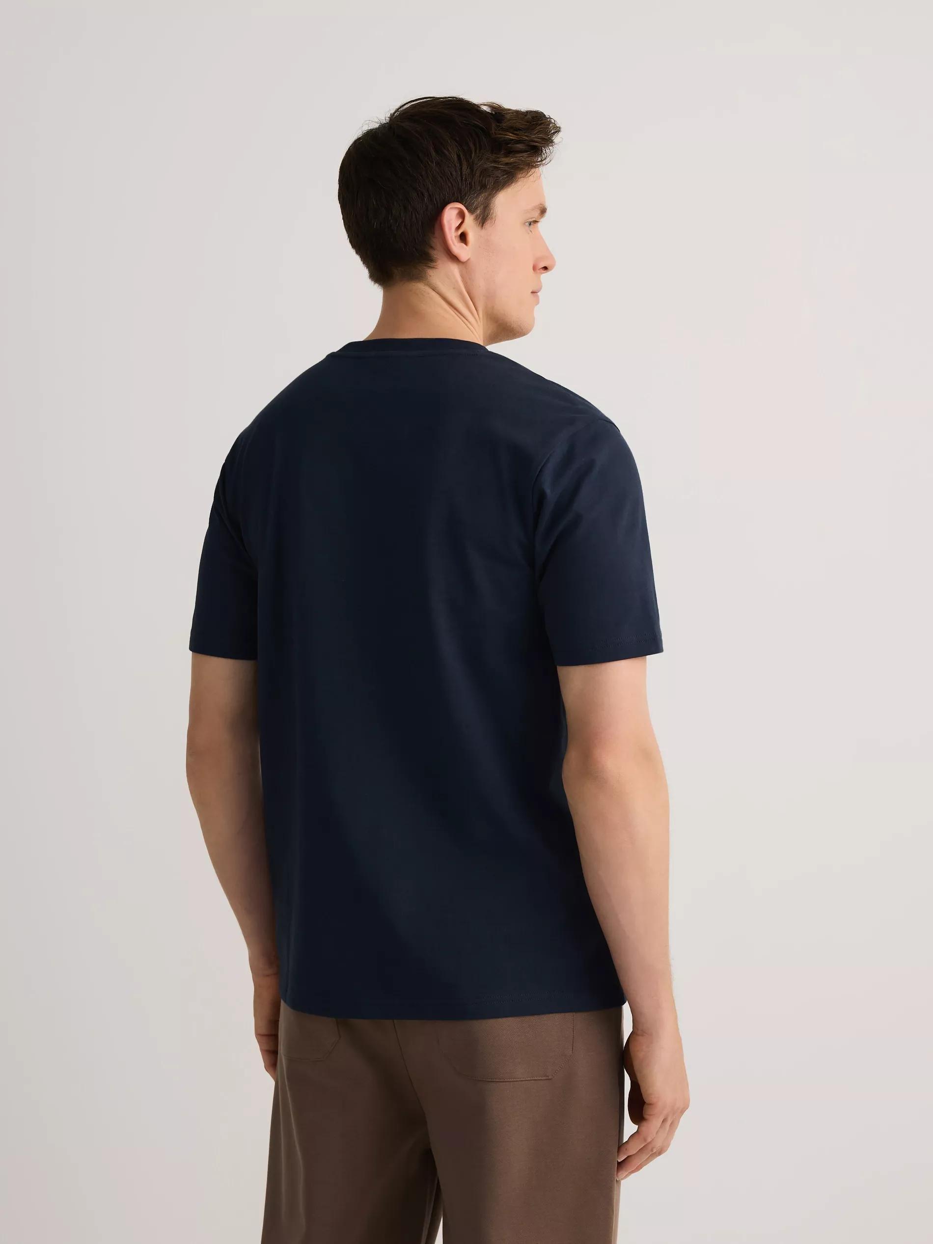 Navy Regular Cotton T-Shirt, , large image number 3