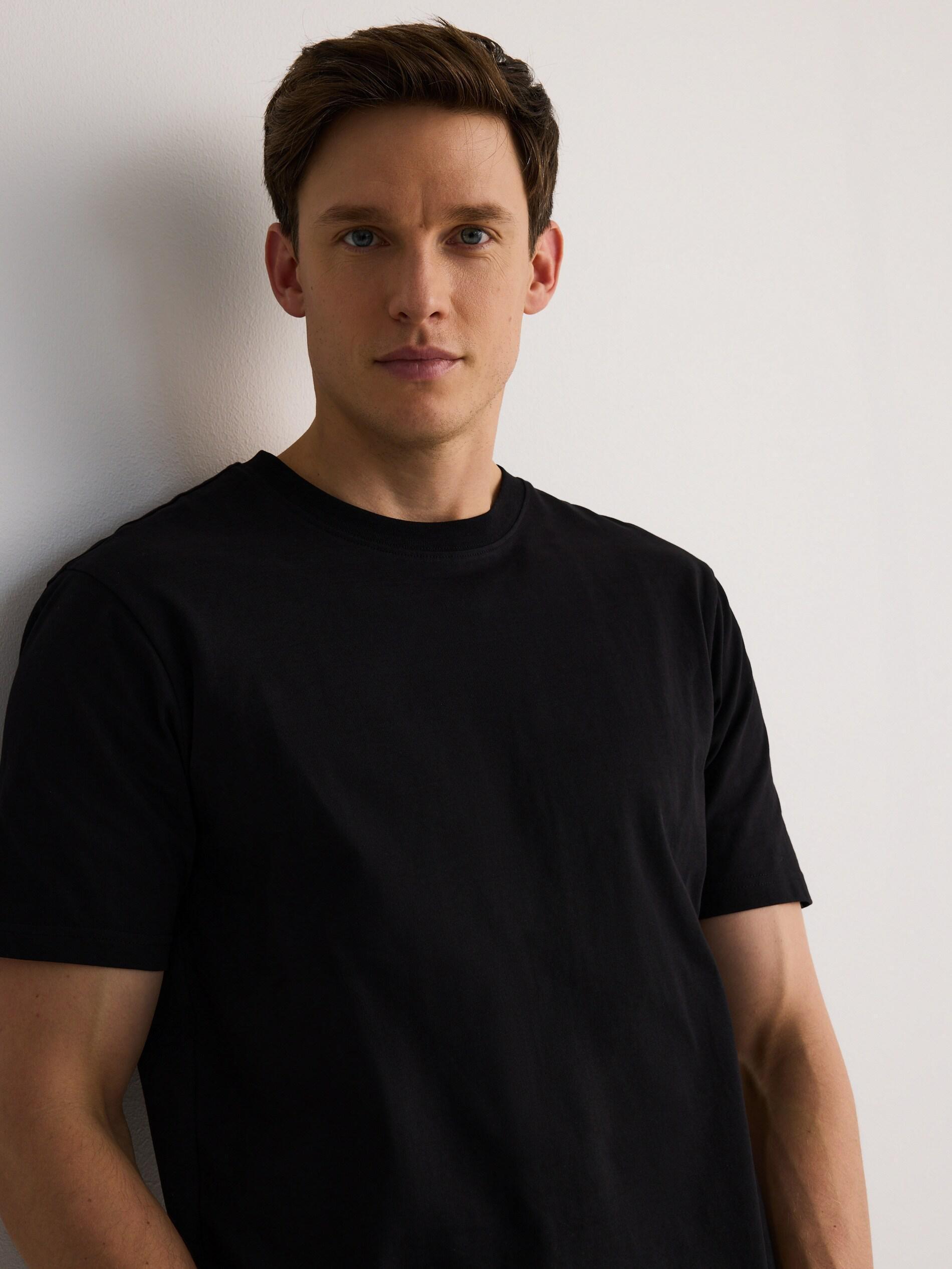 Black Regular Cotton T-Shirt, Black, medium