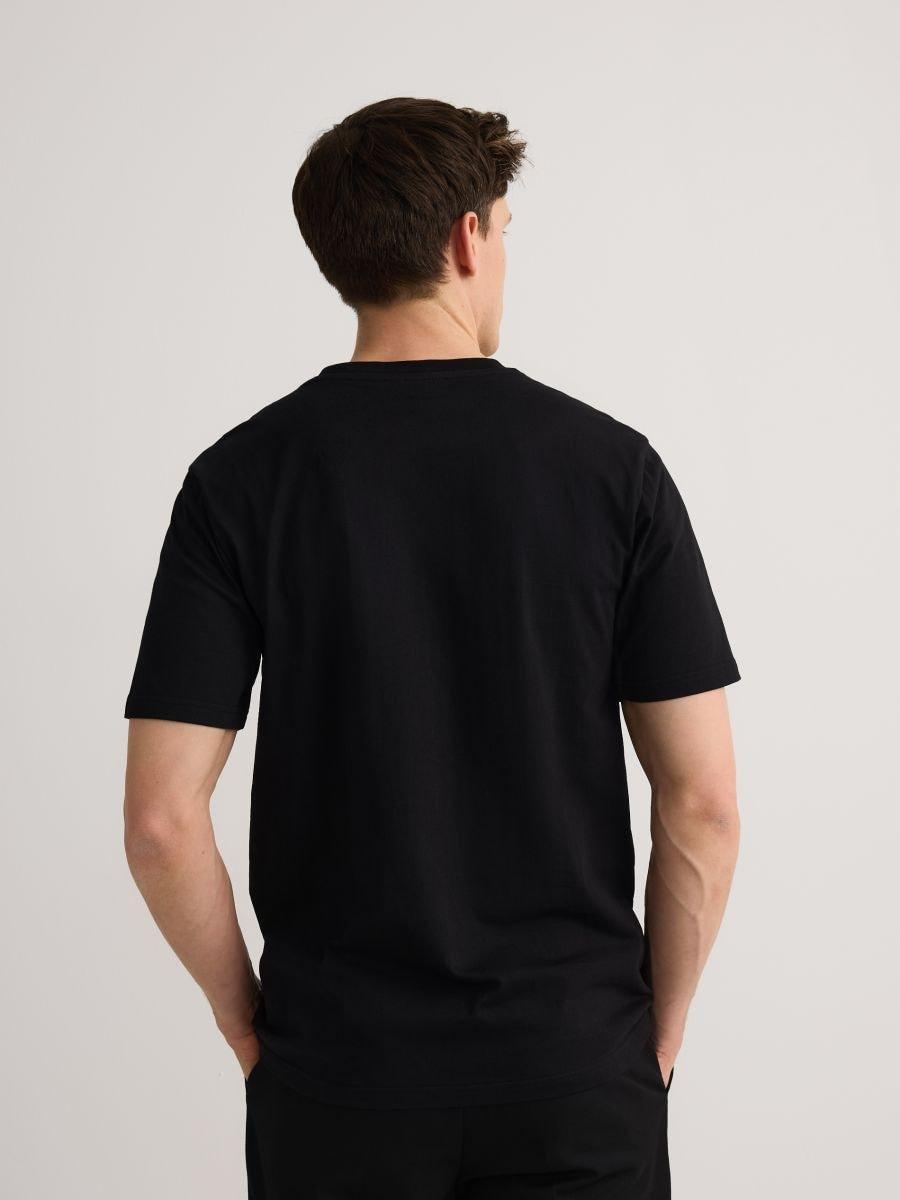 Black Regular Cotton T-Shirt, , large image number 1