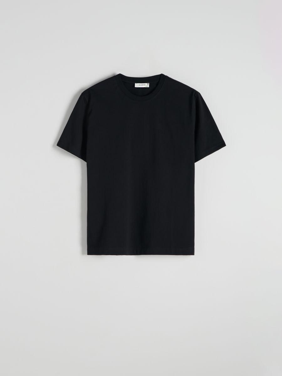Black Regular Cotton T-Shirt, , large image number 2