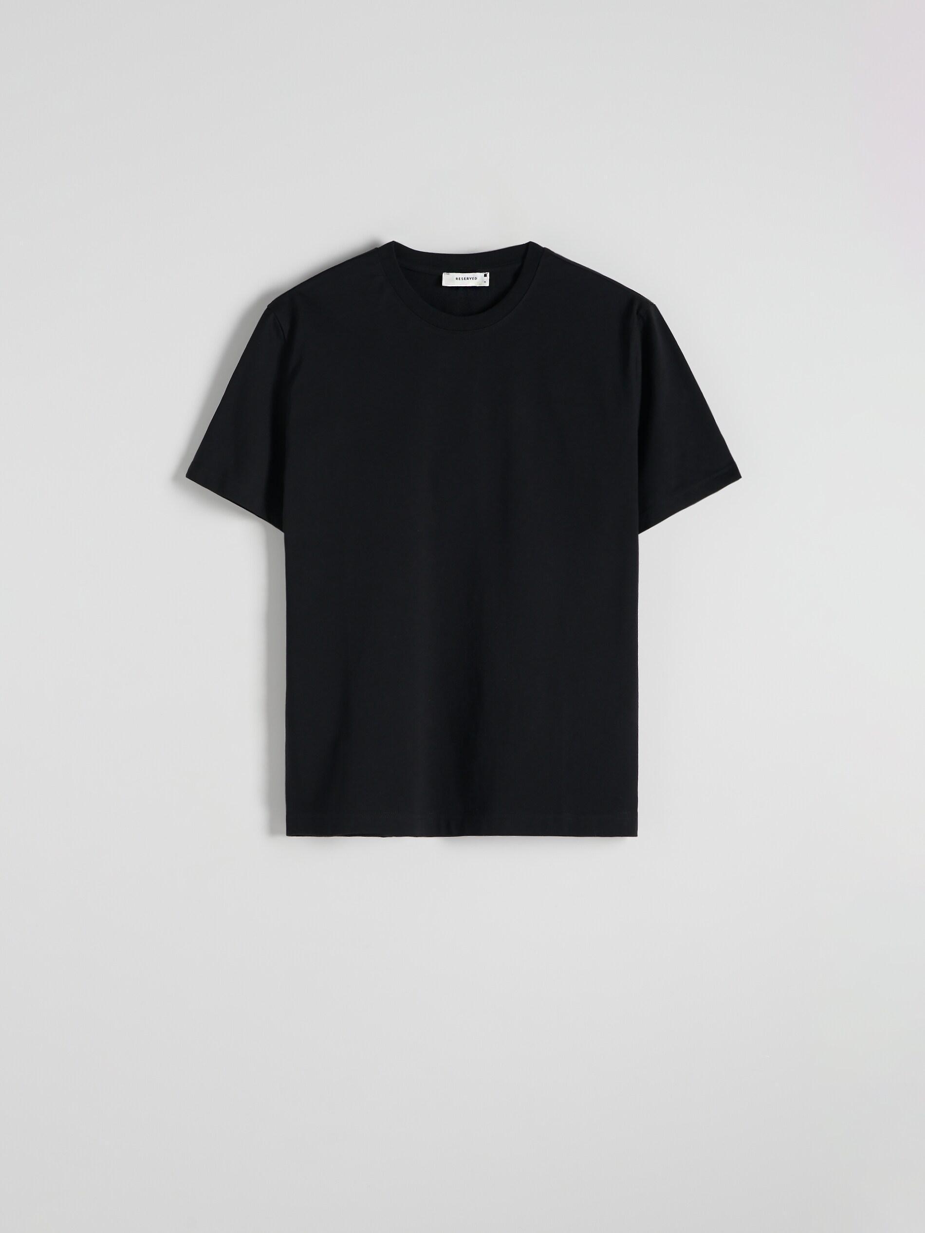 Black Regular Cotton T-Shirt, , large image number 3