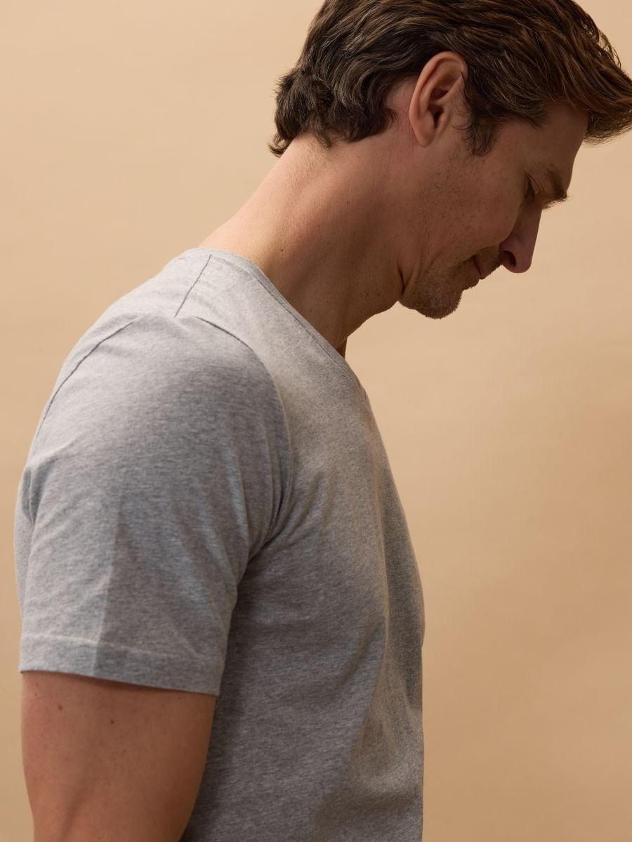 Grey Slim V-Neck T-Shirt, , large image number 1