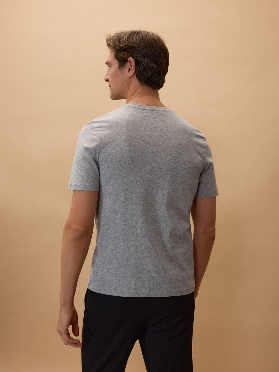 Grey Slim V-Neck T-Shirt, , large image number 2