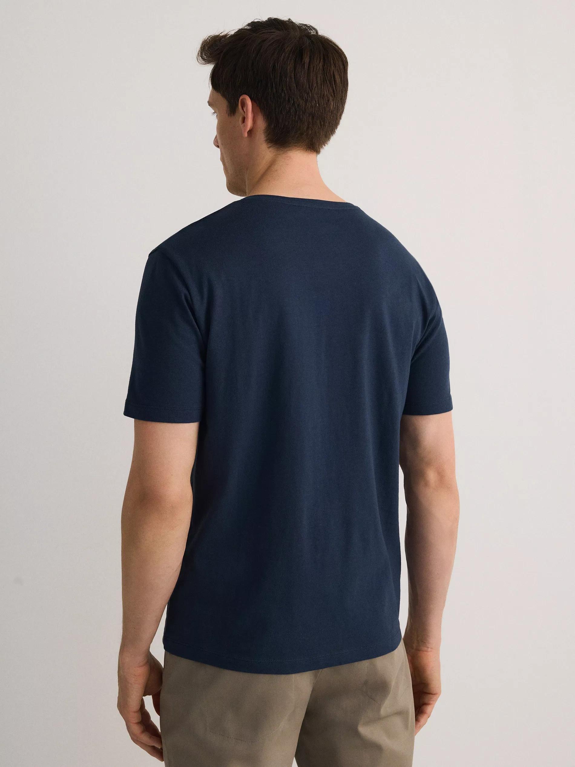 Navy Slim V-Neck T-Shirt, , large image number 2