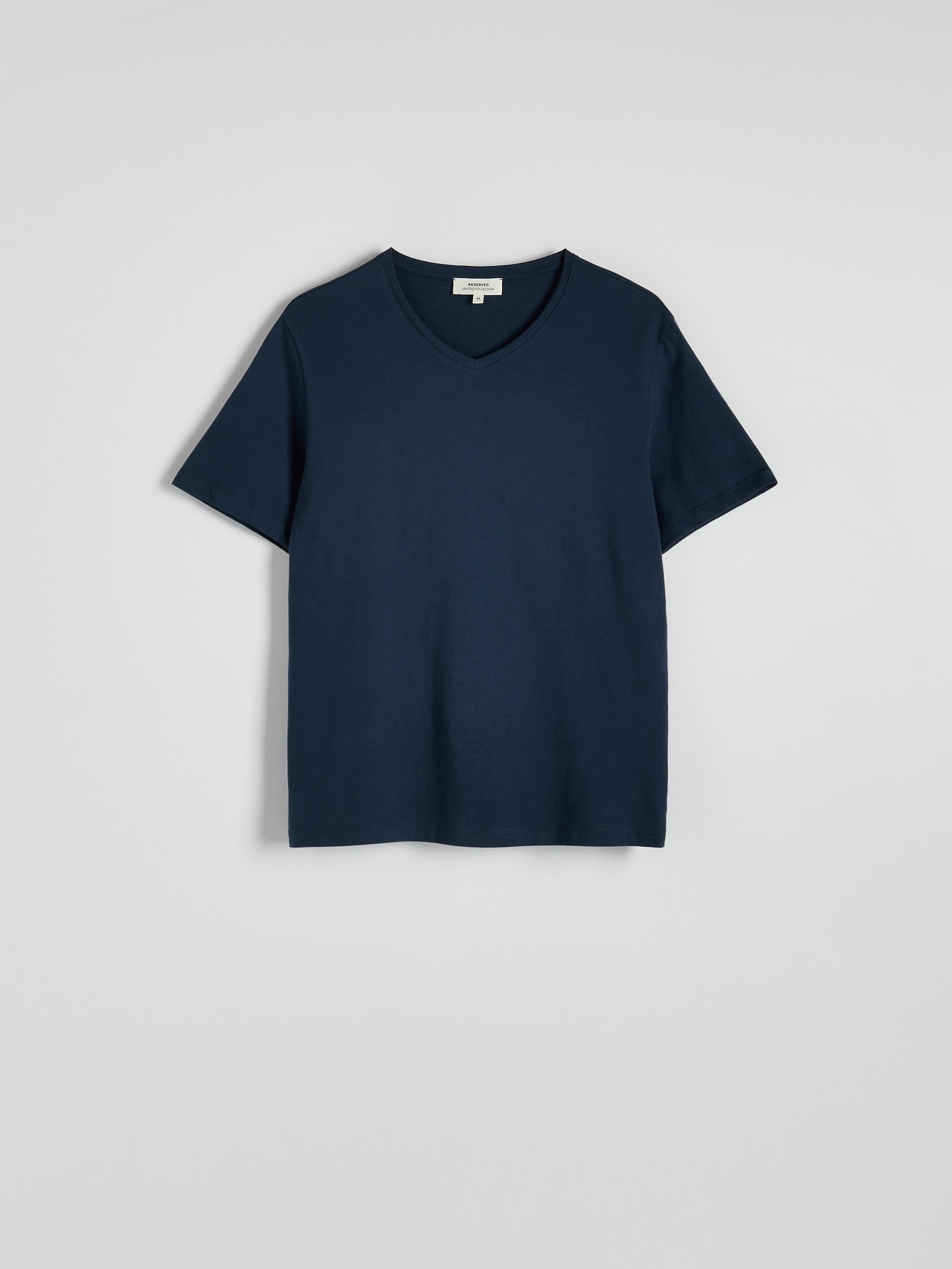 Navy Slim V-Neck T-Shirt, , large image number 4