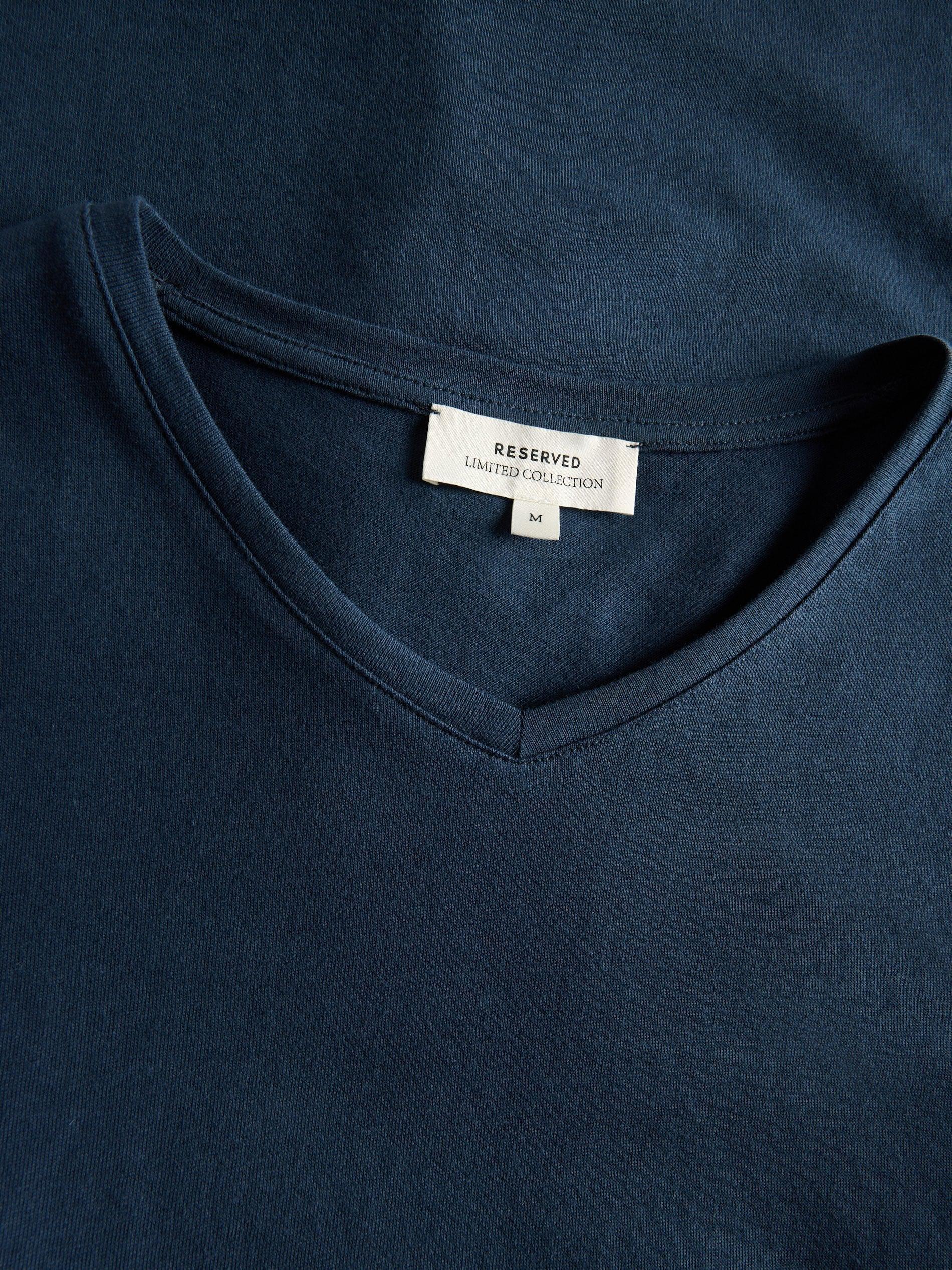 Navy Slim V-Neck T-Shirt, , large image number 5
