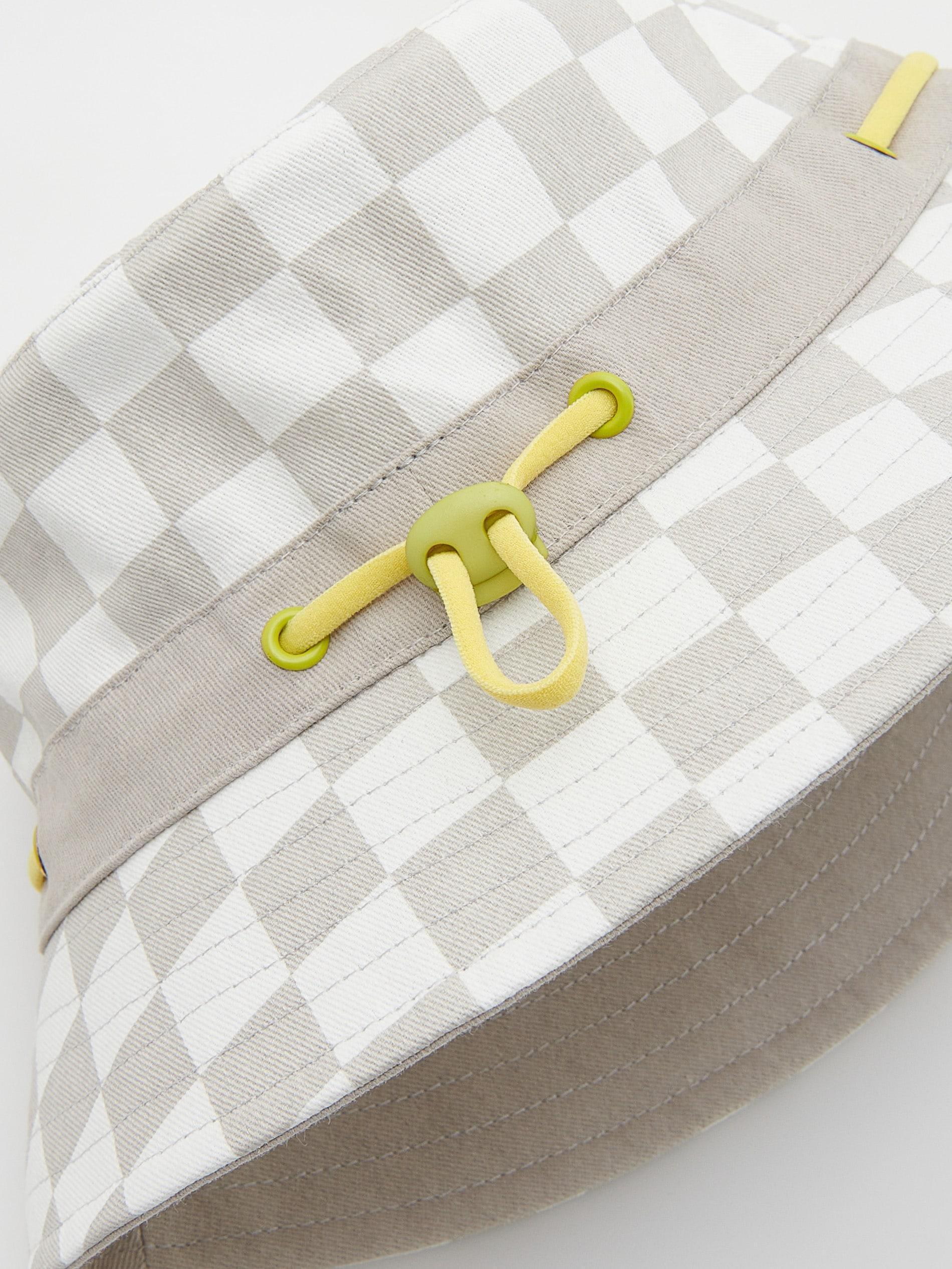 Reserved - White Check Bucket Hat, Unisex Kids