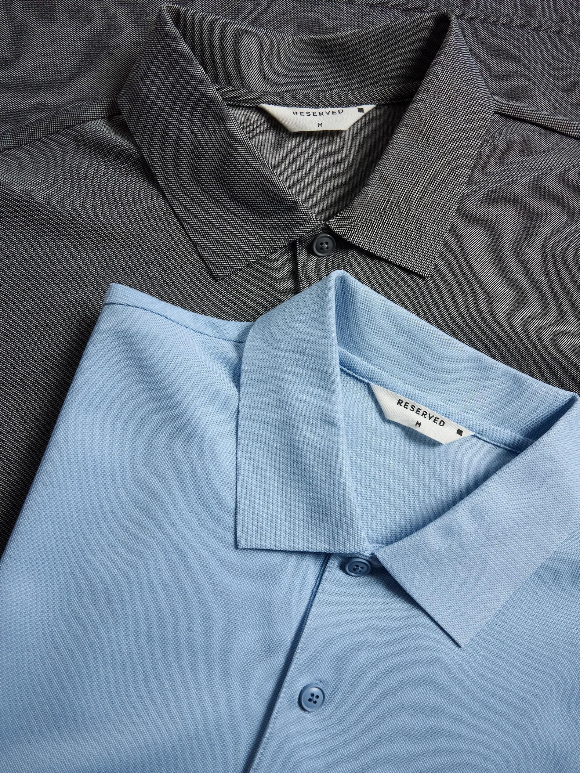 قميص بولو أزرق بقصة عادية, Blue, medium