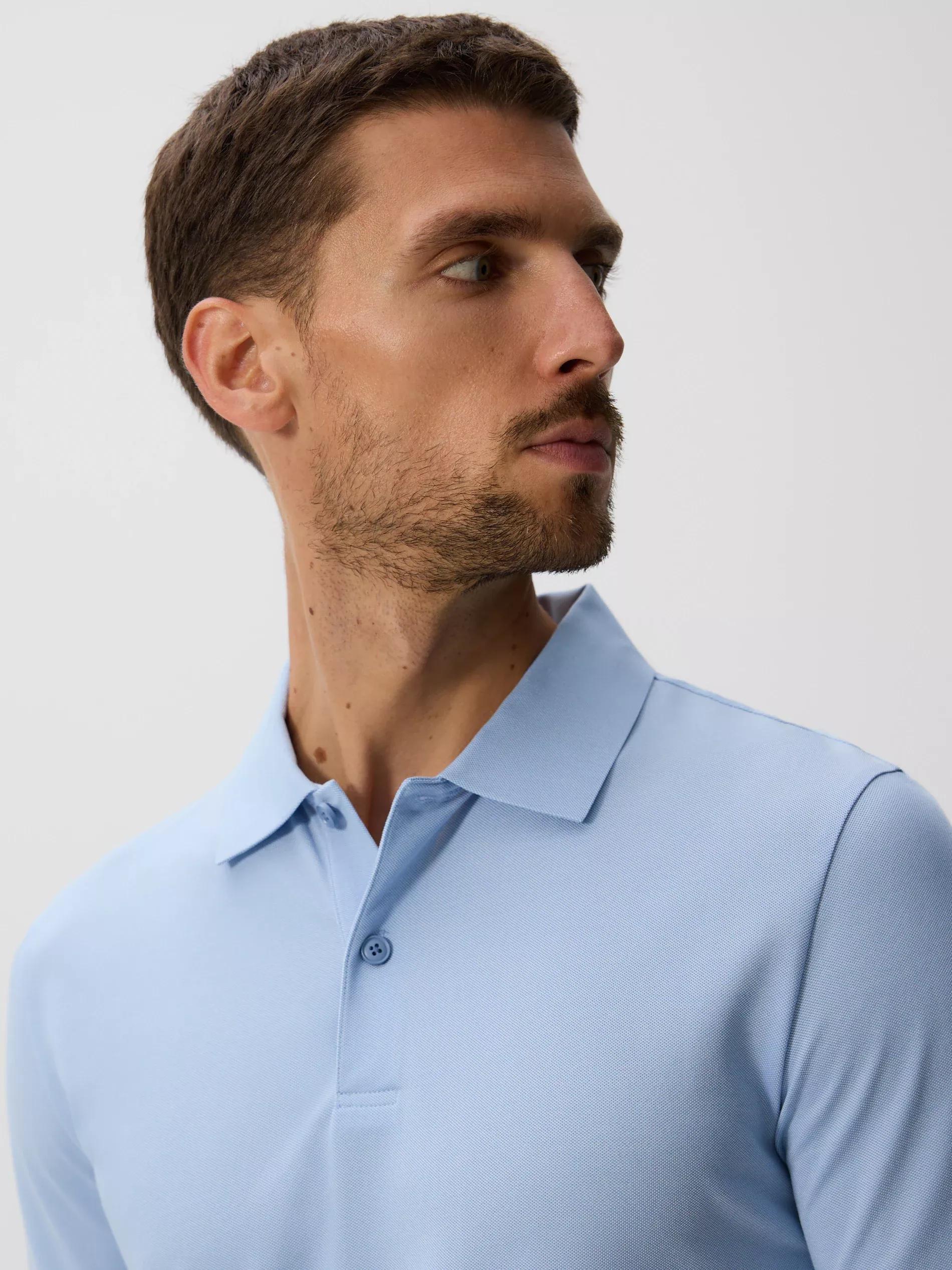 قميص بولو أزرق بقصة عادية, Blue, large image number 4