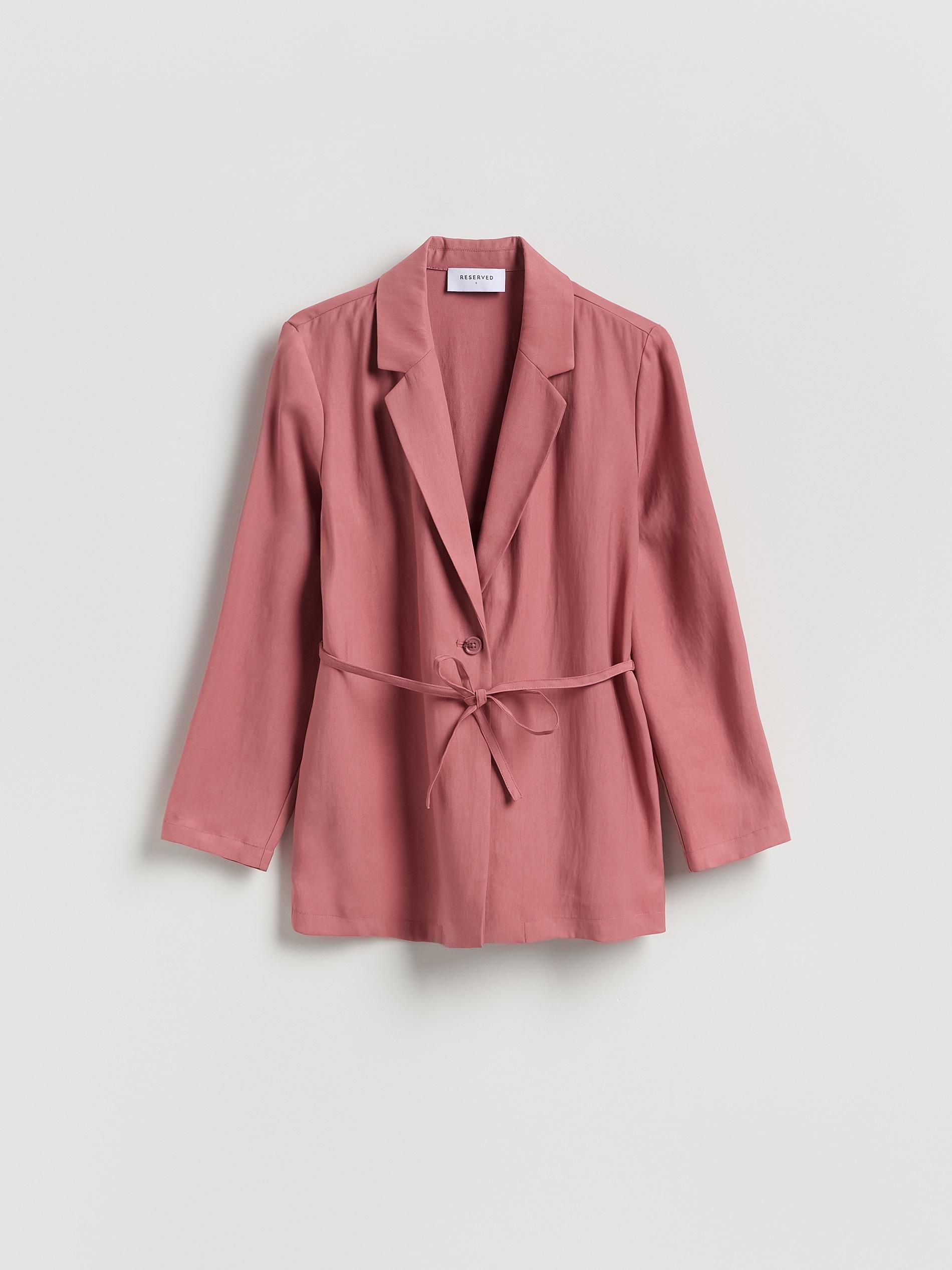 Pink Blazer With Tie Detail, Pink, large image number 0
