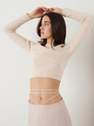 Reserved - Nude Rib Knit Crop Top, Women