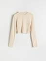 Reserved - Nude Rib Knit Crop Top, Women