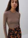 Reserved - Coffee Rib Knit Crop Top, Women