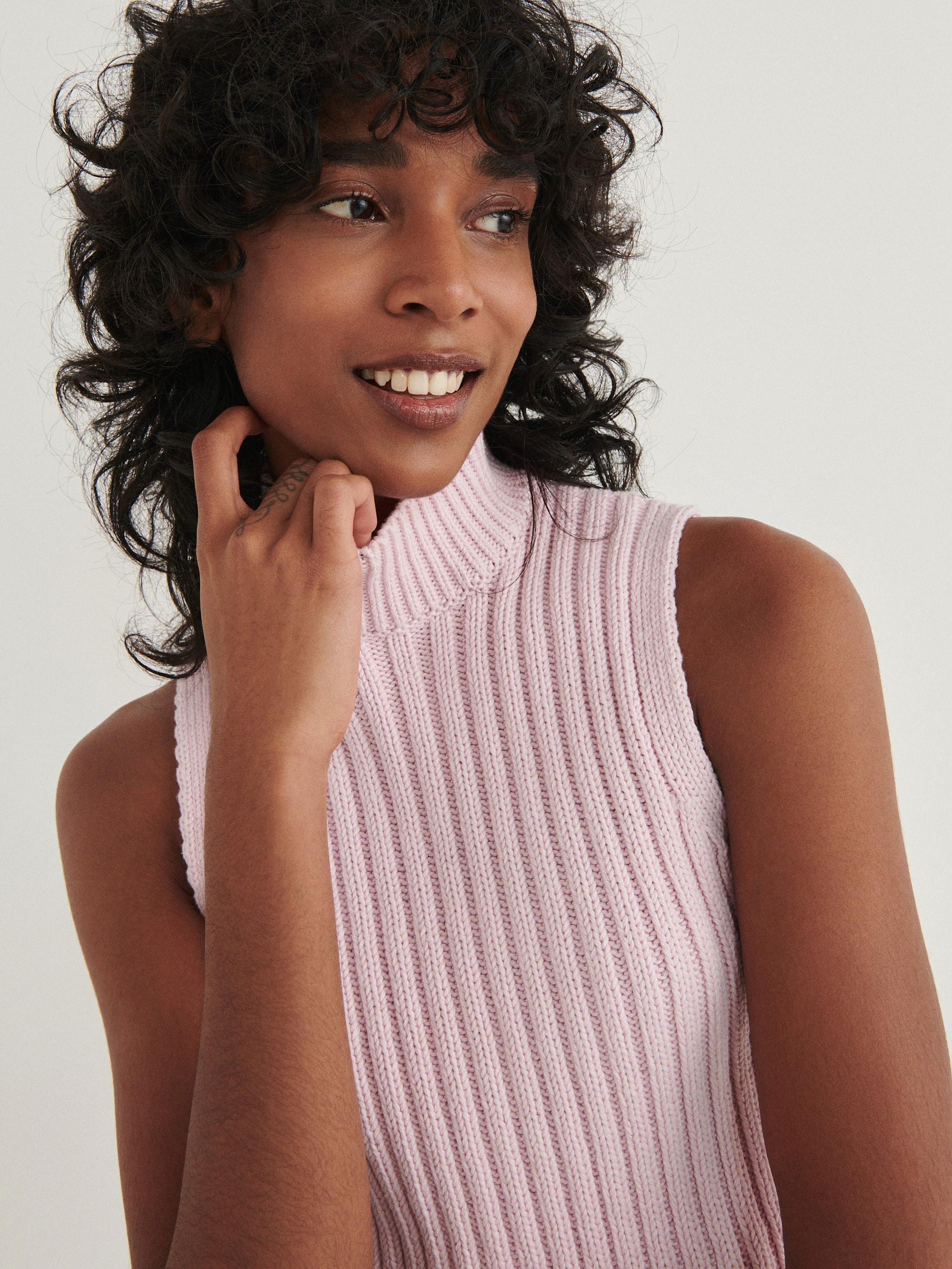 Pink Knitted Vest, , large image number 1