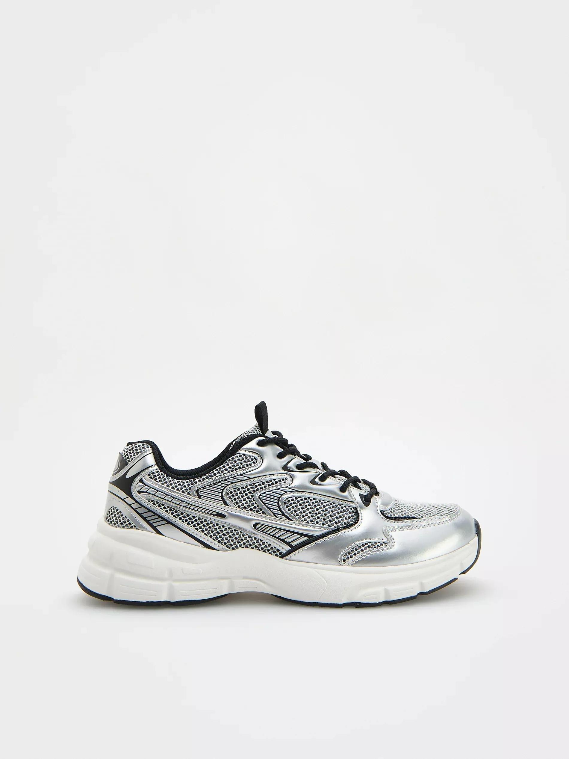 Silver Metallic Sneakers, , large image number 0