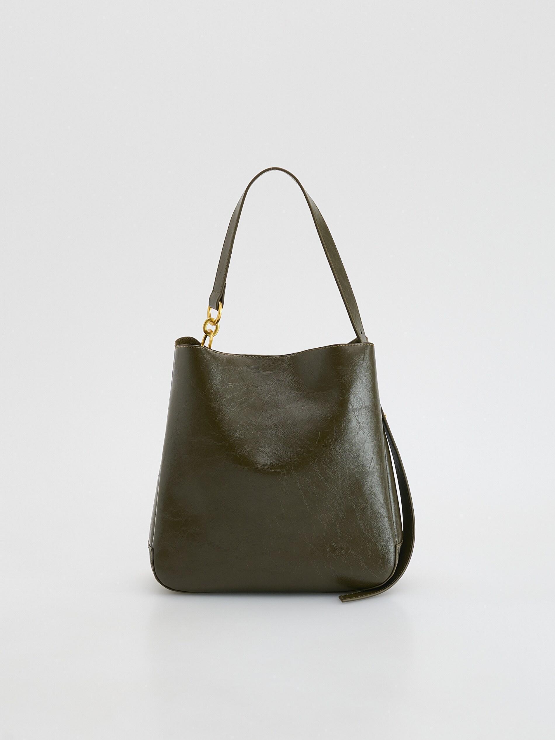 Green Shoulder Bag, Khaki, large image number 0