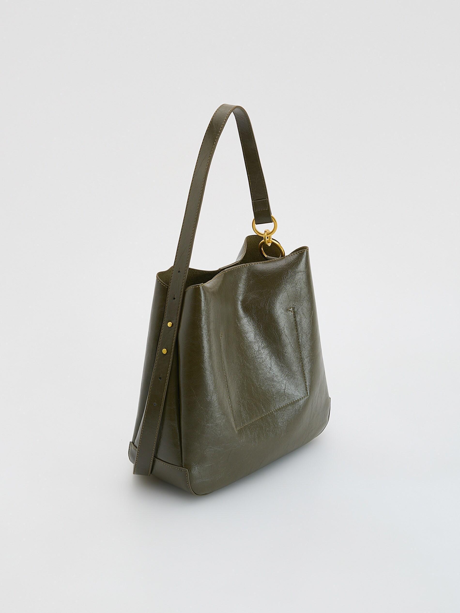 Green Shoulder Bag, Khaki, large image number 1