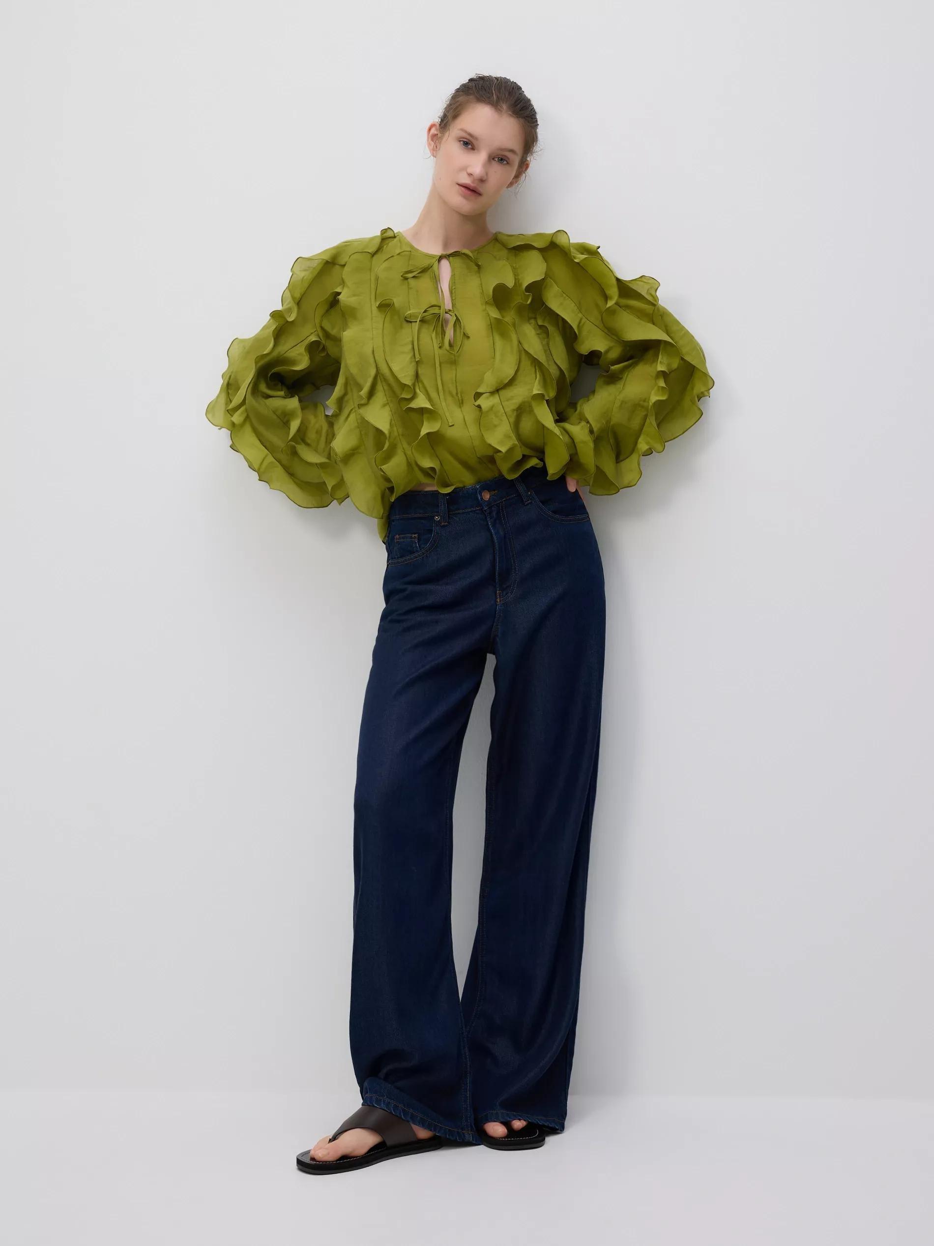 Green Ruffle Blouse, , large image number 3