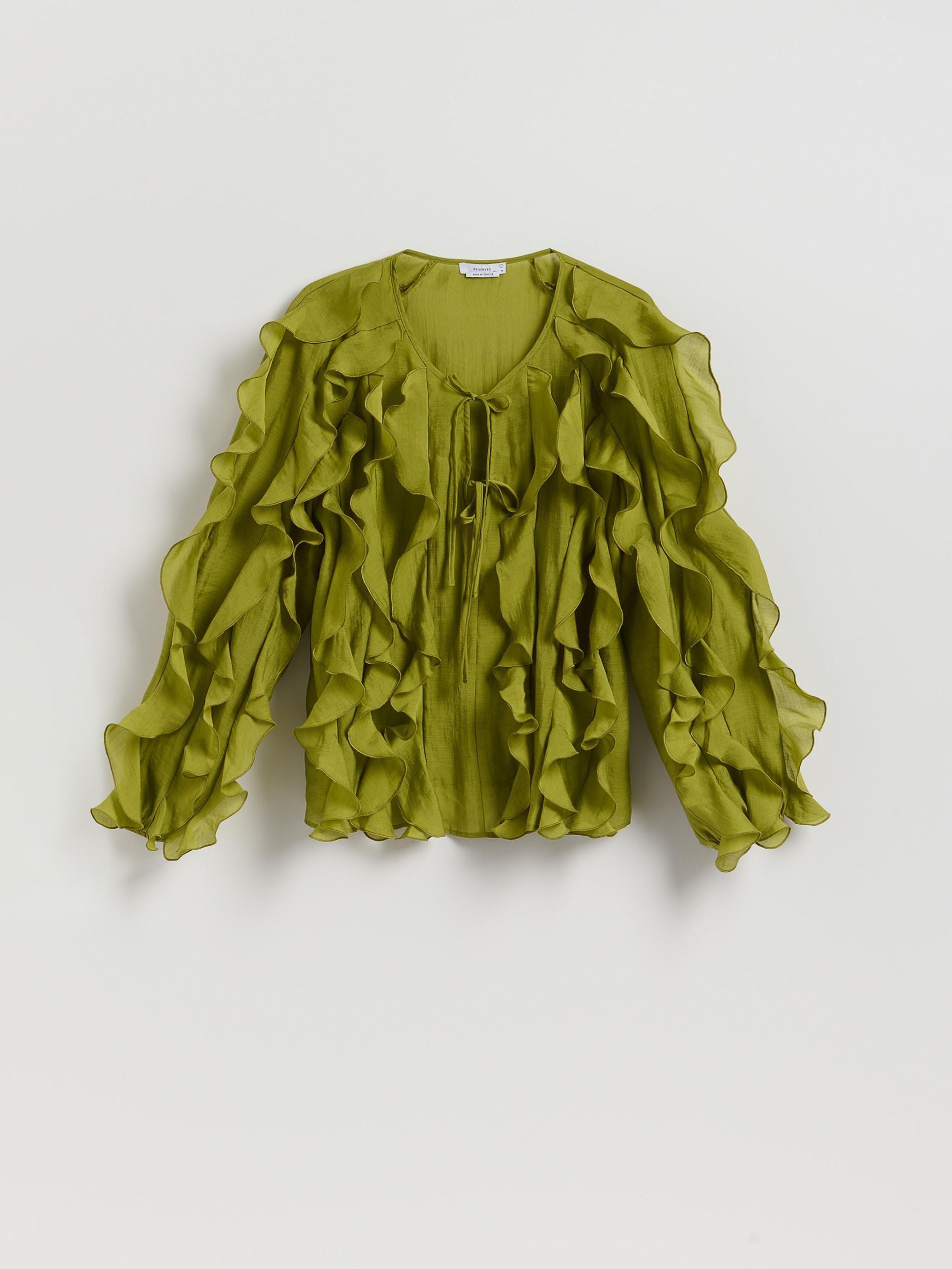 Green Ruffle Blouse, , large image number 4