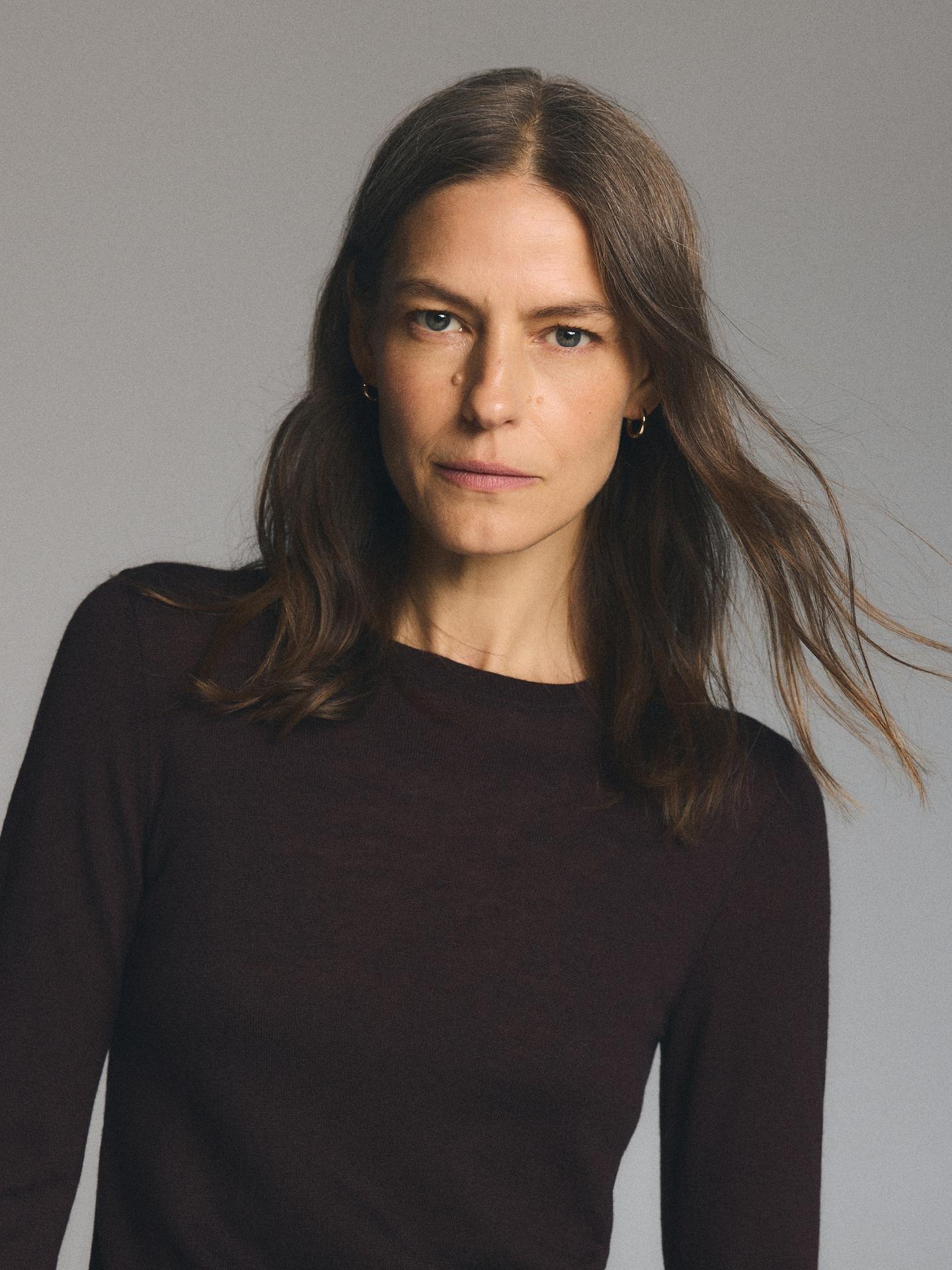 Brown Wool And Modal Blend Sweater, Brown, large image number 2