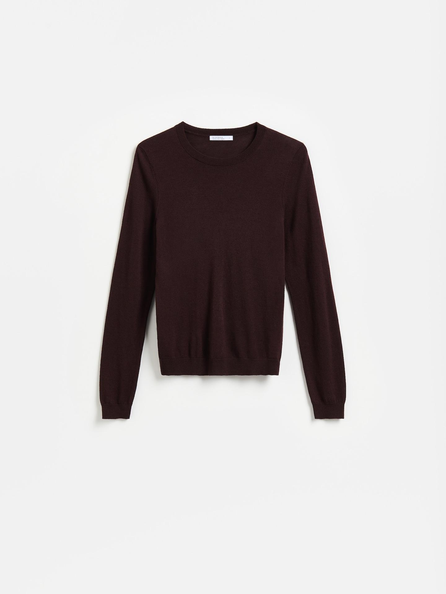 Brown Wool And Modal Blend Sweater, Brown, large image number 3