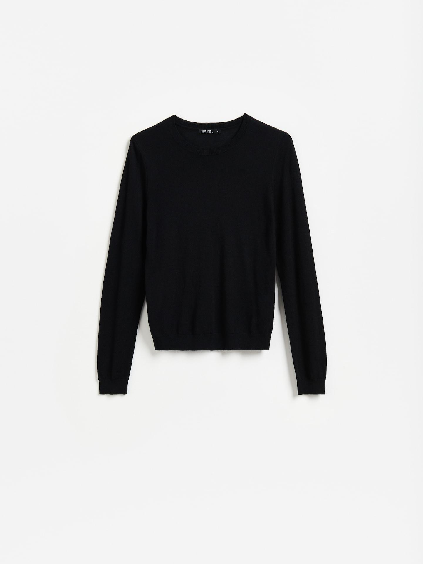 Black Wool And Modal Blend Sweater, Black, large image number 0