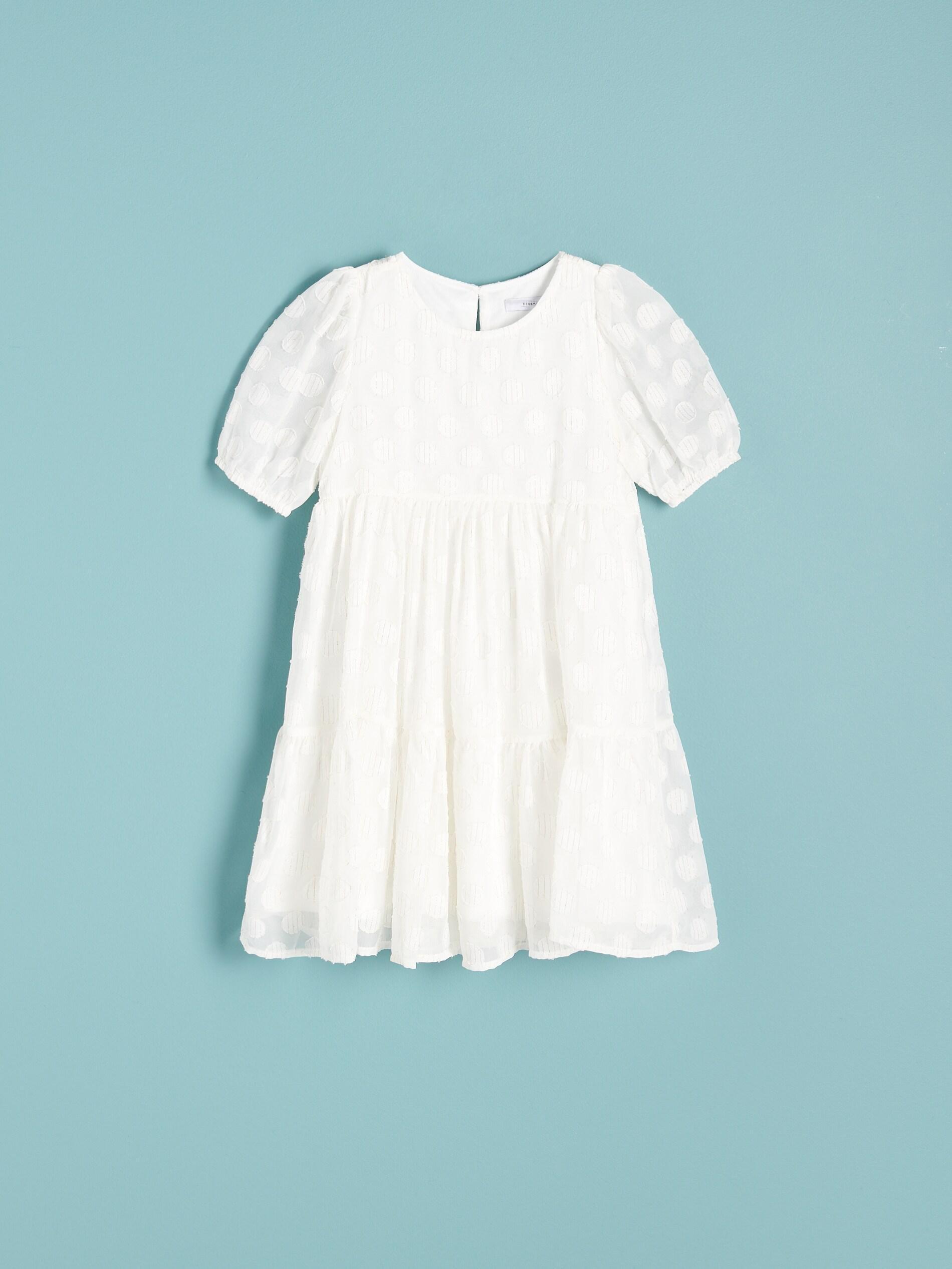 Cream Girls` Polka Dot Dress, , large image number 4