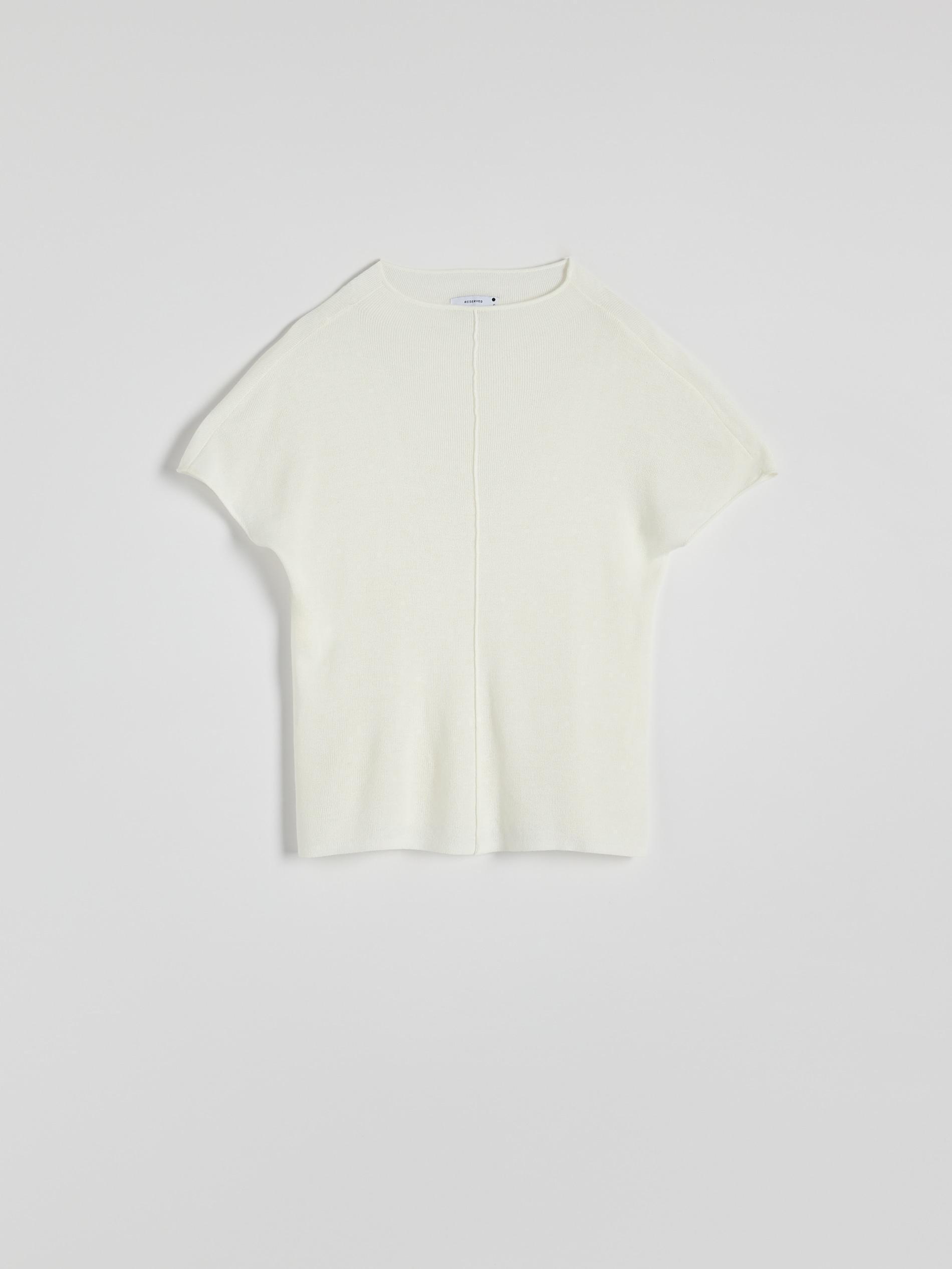 Cream Jersey Blouse, , large image number 4