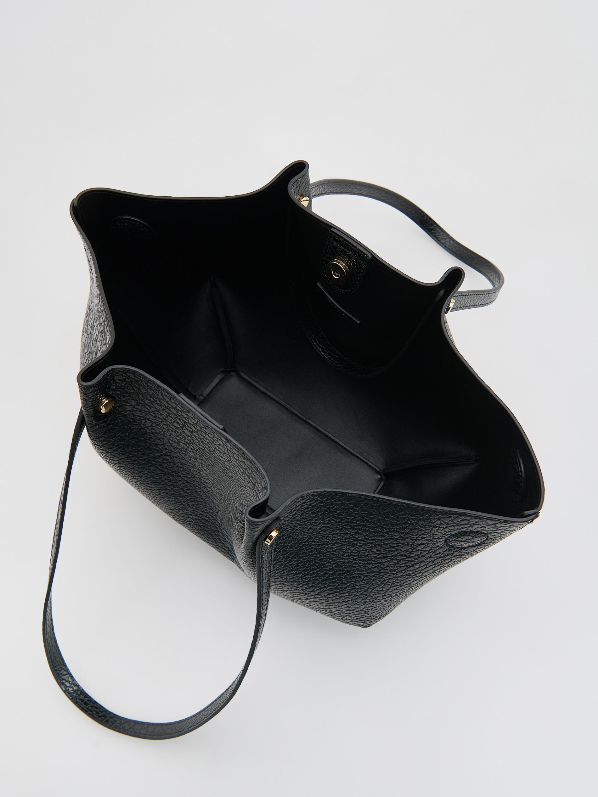 Black Shopper Bag, Black, large image number 3