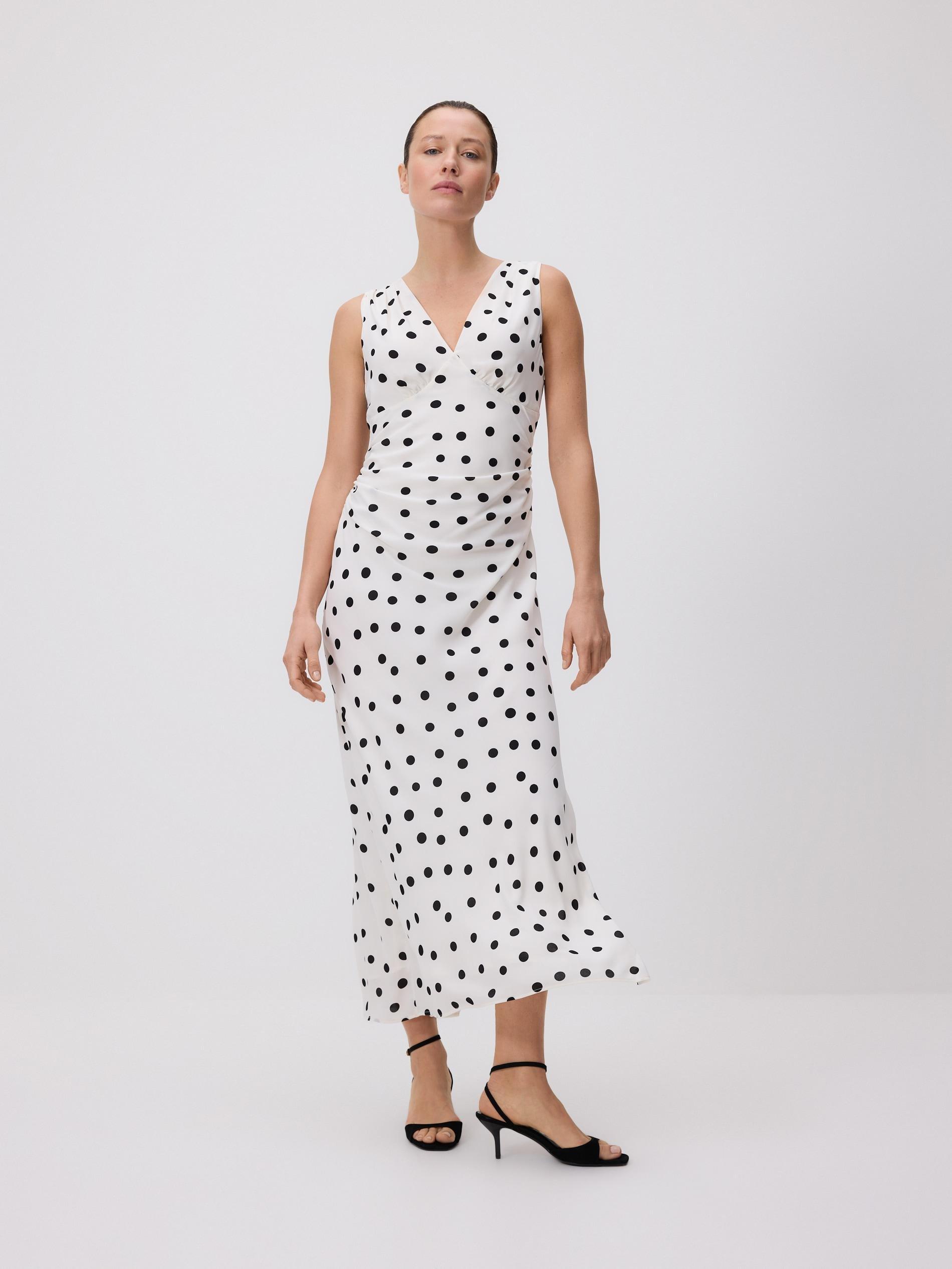 Multicolour Polka Dot Midi Dress, Multicolor, large image number 0