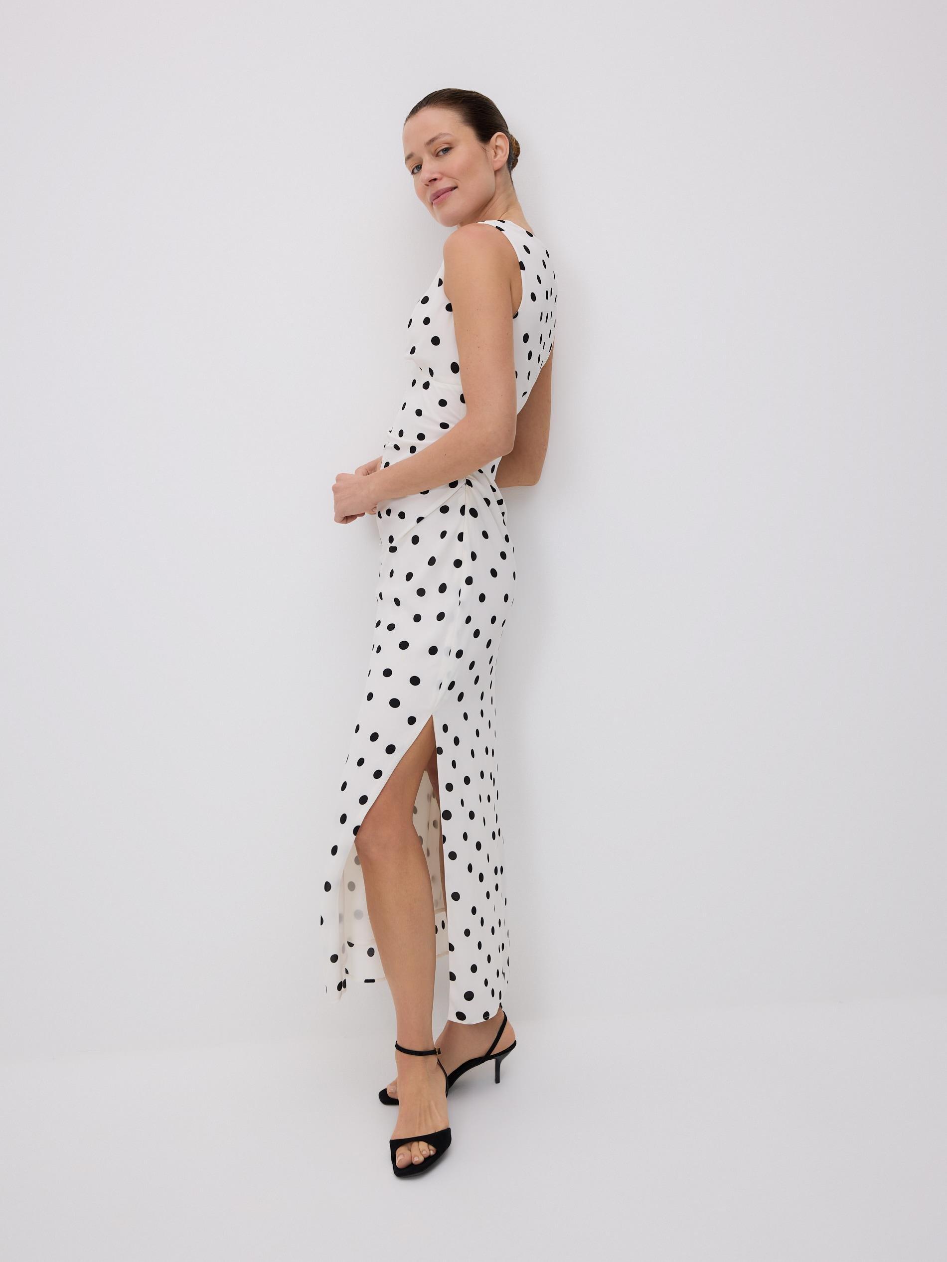 Multicolour Polka Dot Midi Dress, Multicolor, large image number 1