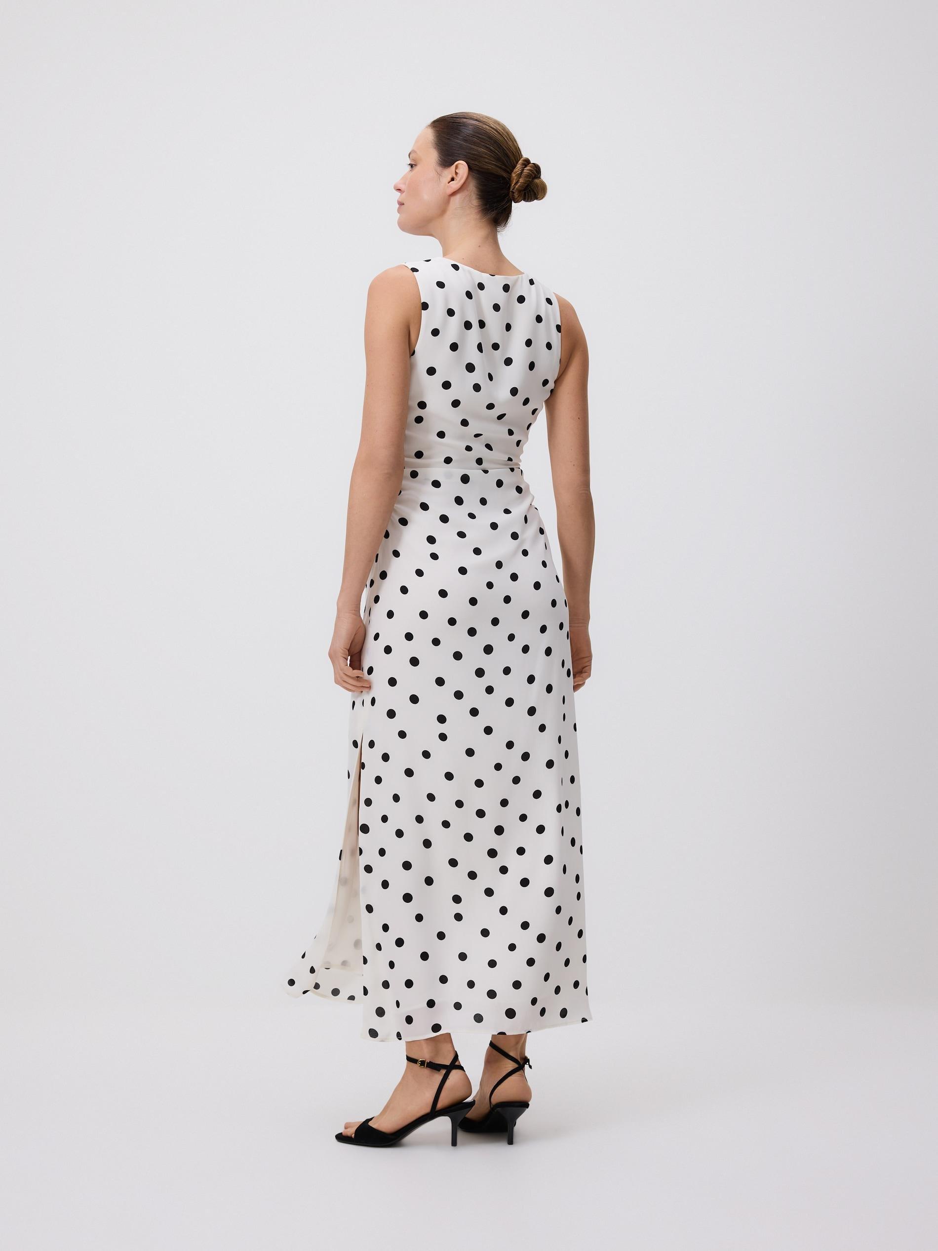 Multicolour Polka Dot Midi Dress, Multicolor, large image number 4