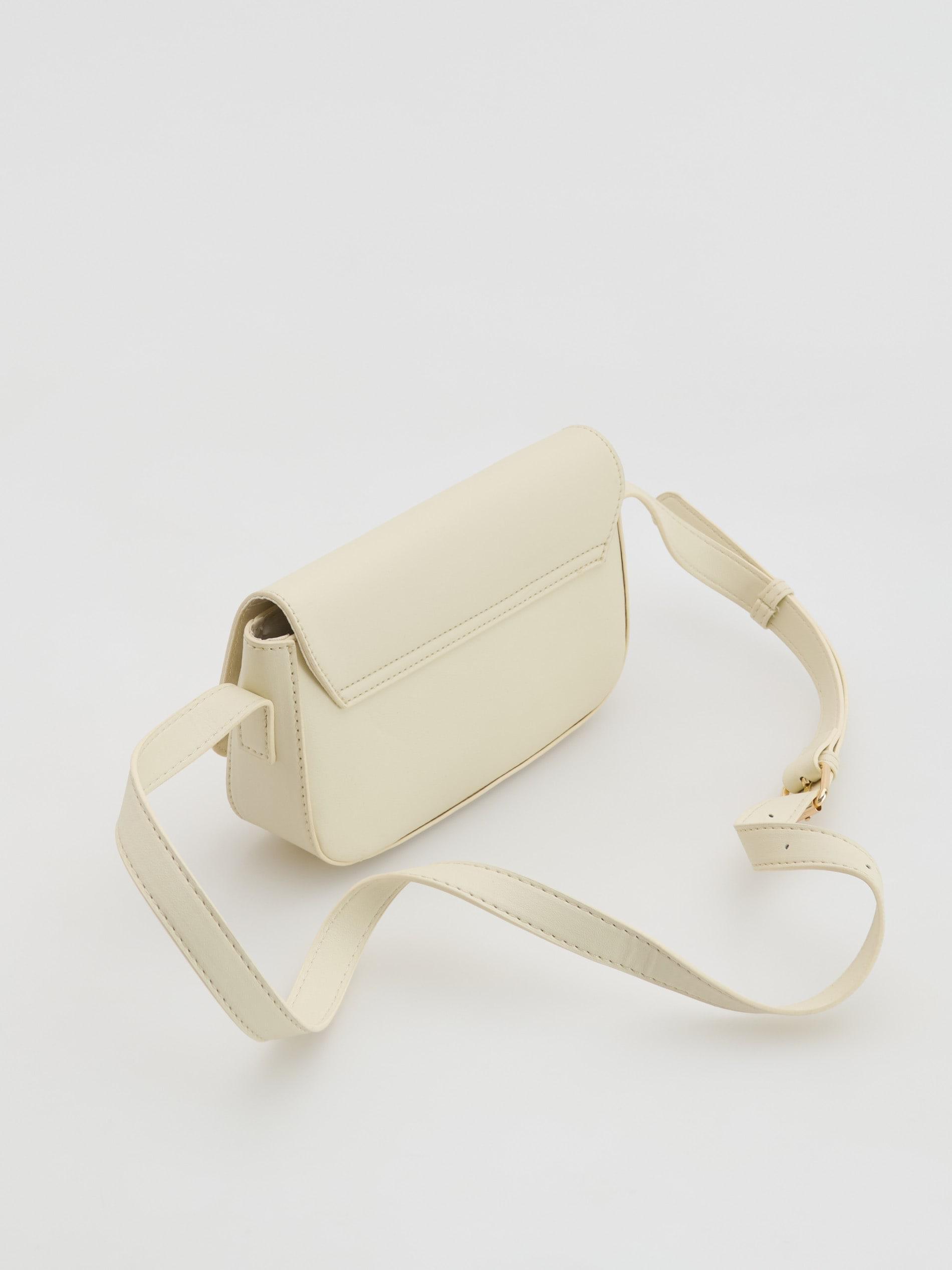 White Faux Leather Bag, White, large image number 1