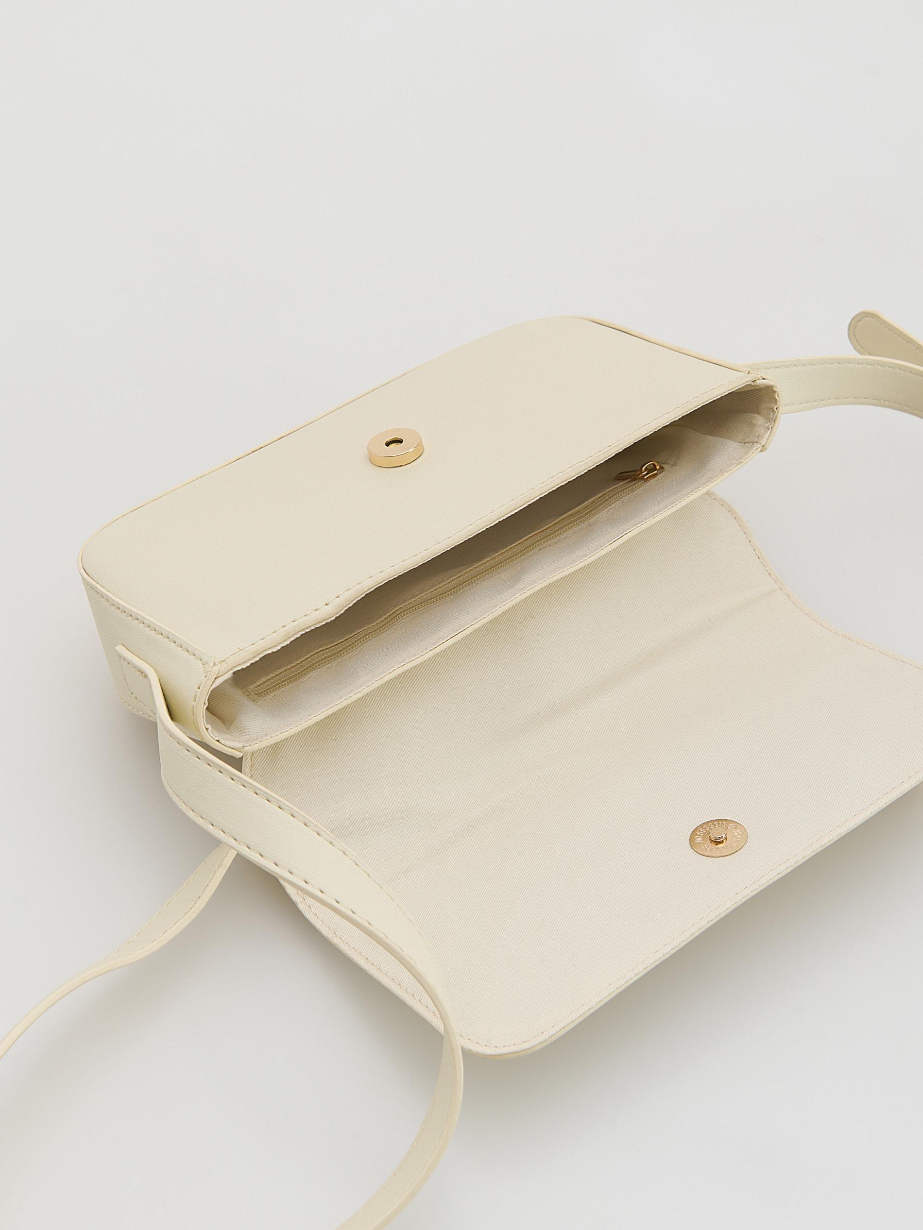 White Faux Leather Bag, White, large image number 2