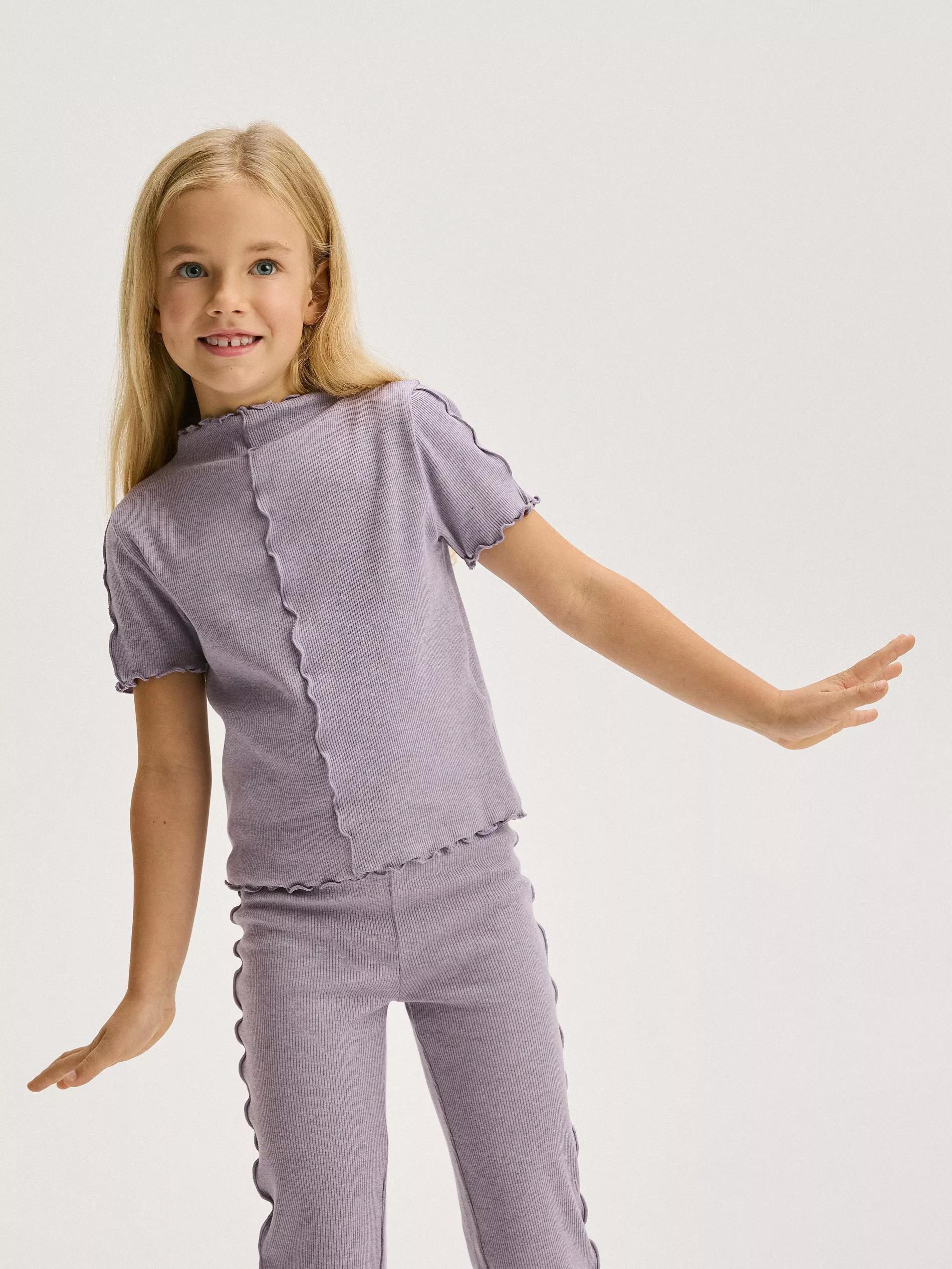 Purple Cotton T-Shirt With Embroidery Details, , large image number 2