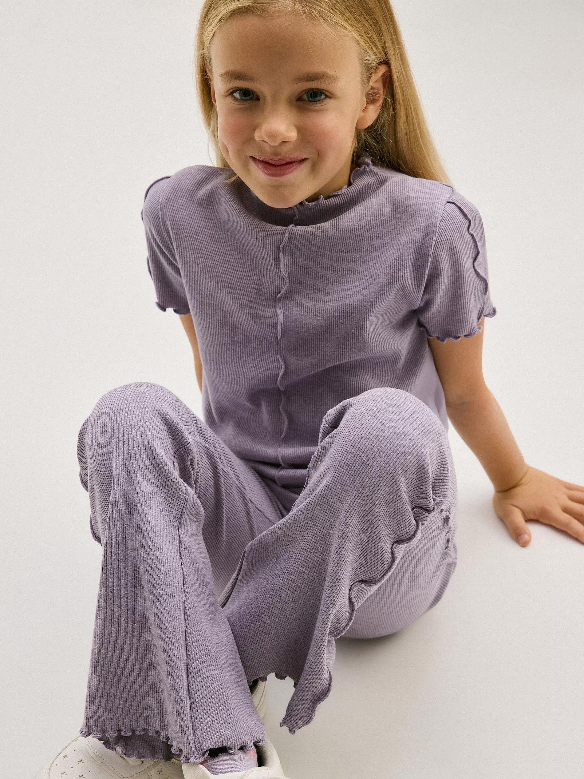 Purple Cotton T-Shirt With Embroidery Details, , large image number 9