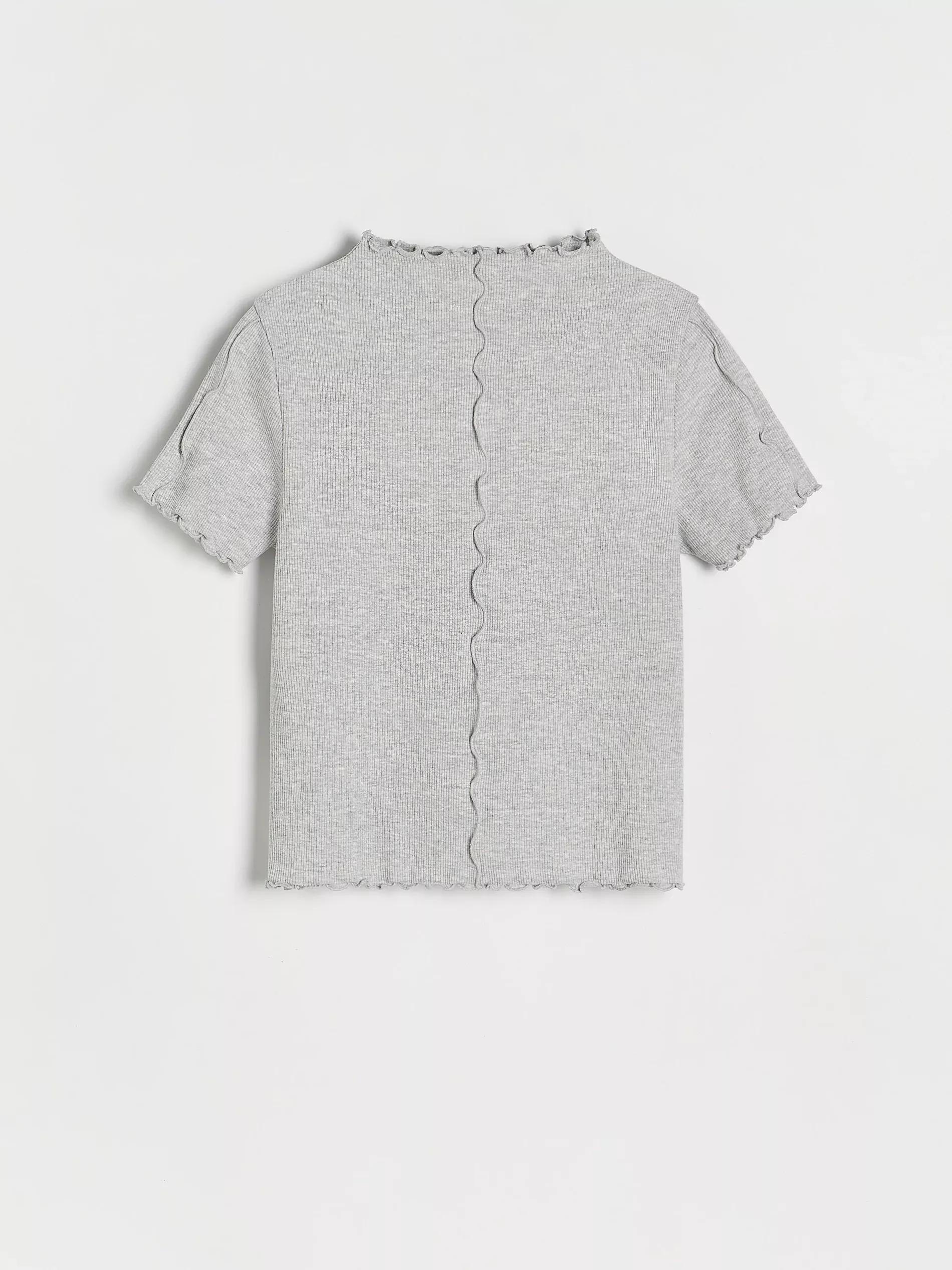 Grey Cotton T-Shirt With Embroidery Details, , large image number 1