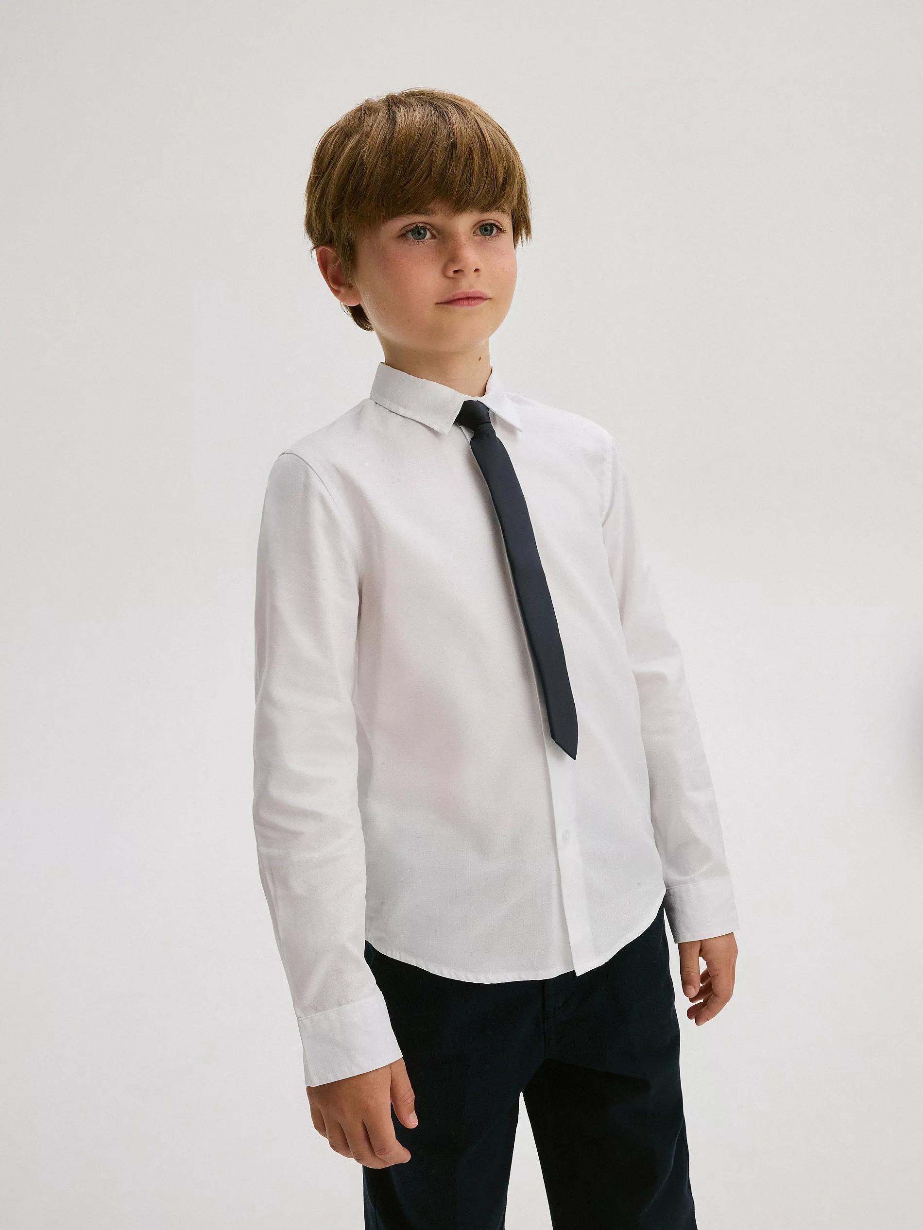 White Shirt With Tie, Kids Boys, White, large image number 7