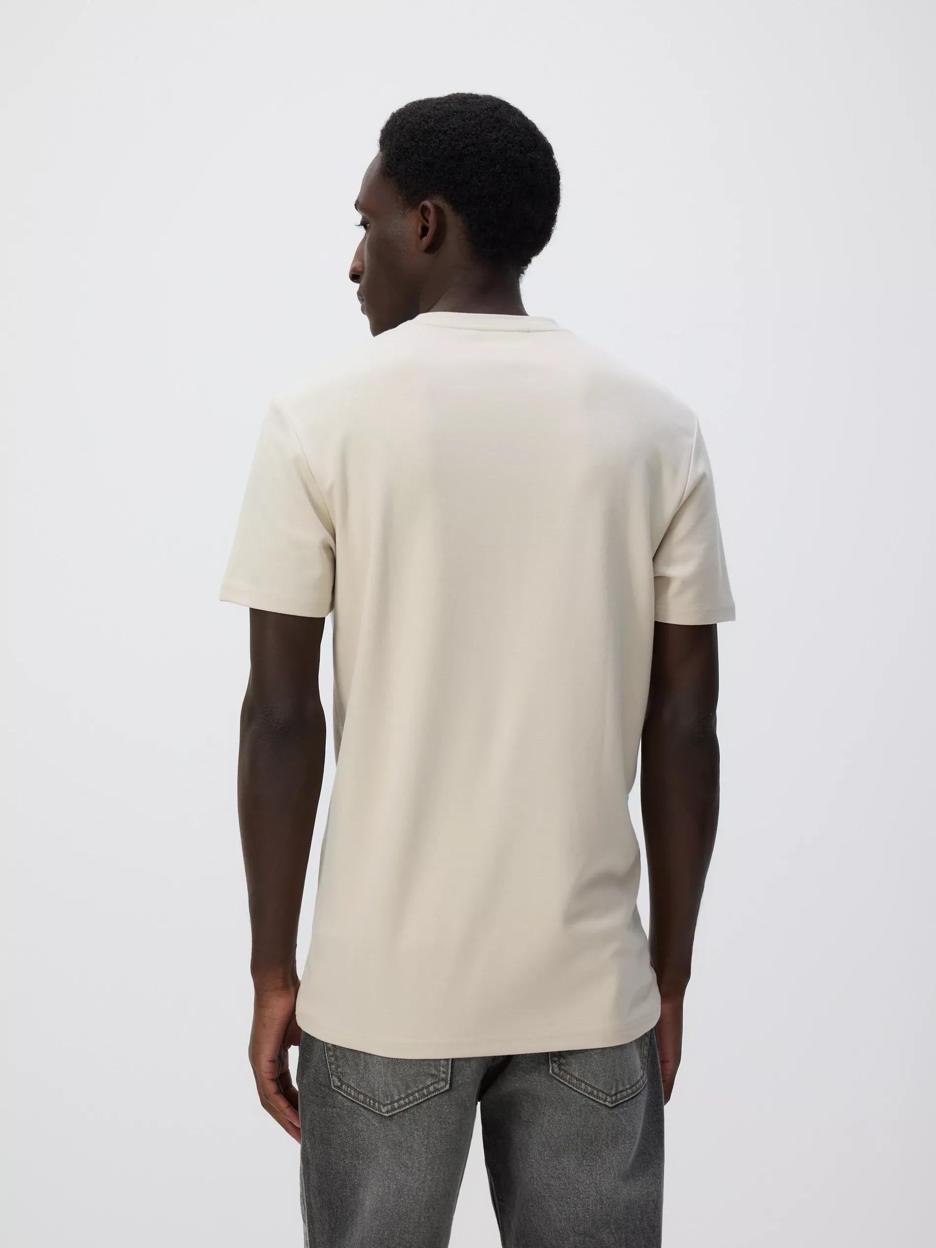 Beige Slim Fit T-Shirt With Embroidered Detail, Beige, large image number 2