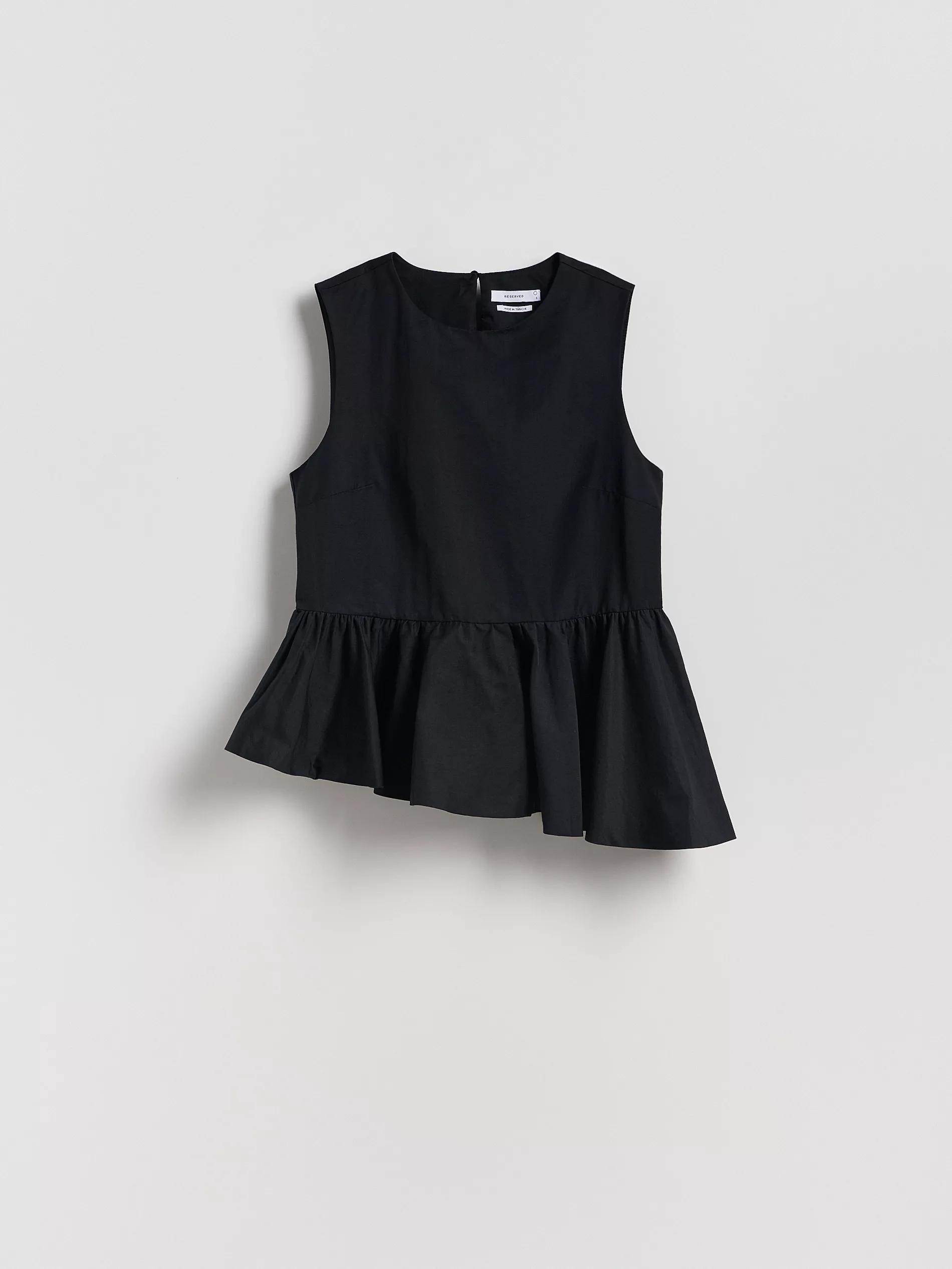 BLACK Blouse with peplum hem, , large image number 0