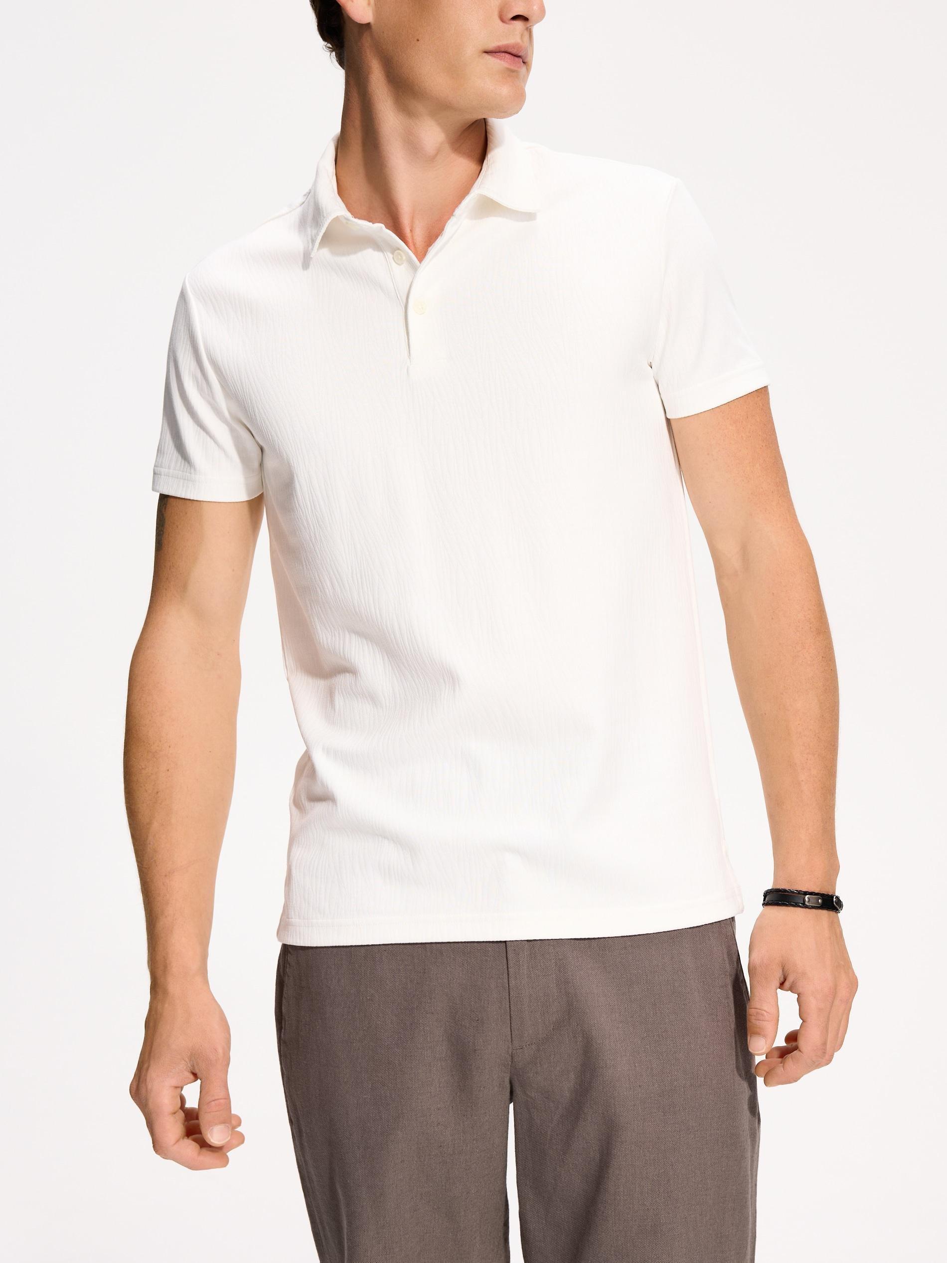Cream Slim Fit Polo Shirt, Ivory, medium