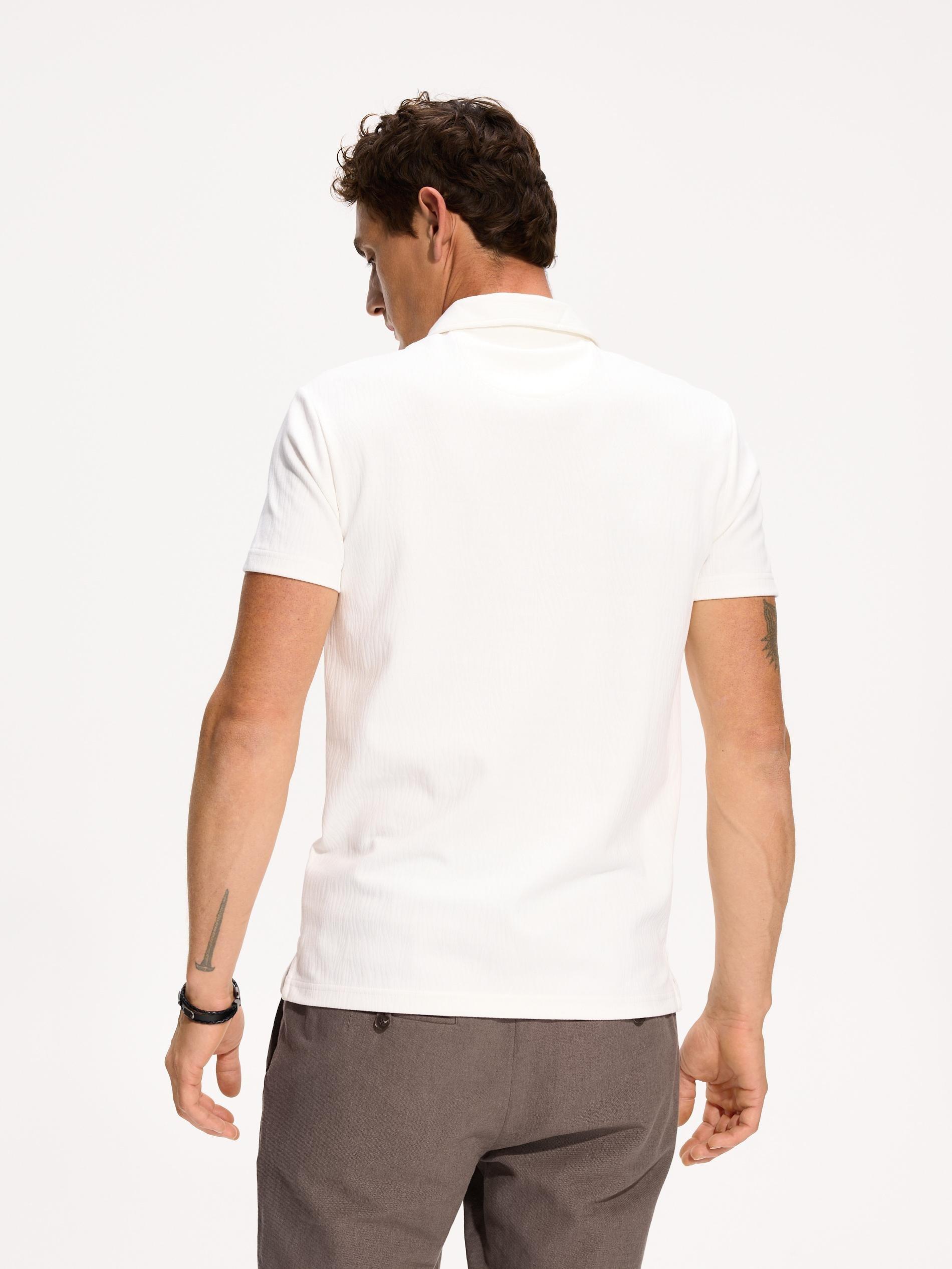 Cream Slim Fit Polo Shirt, Ivory, medium