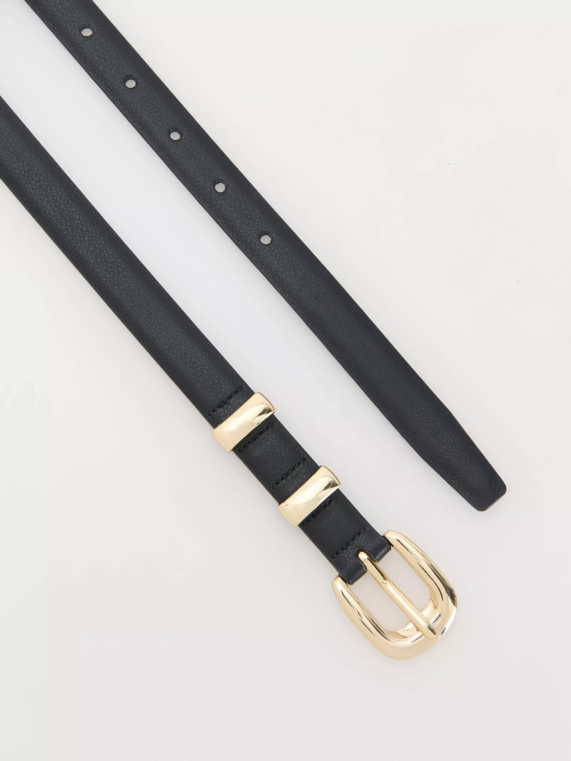Black Narrow Belt With Buckle, , large image number 2
