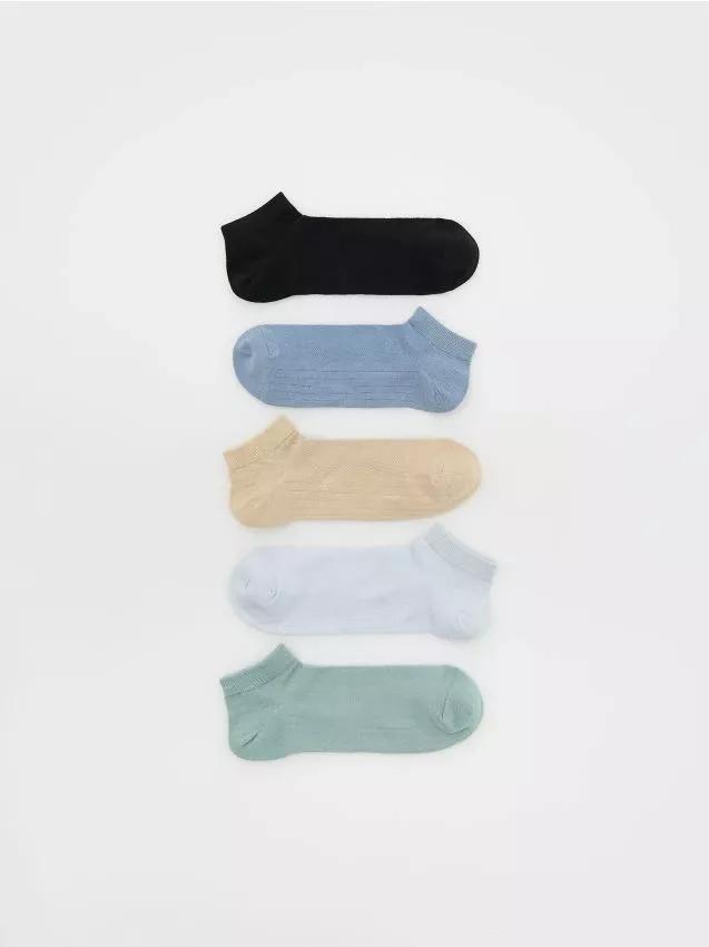 PALE GREEN 5 pack ankle socks, Green, medium