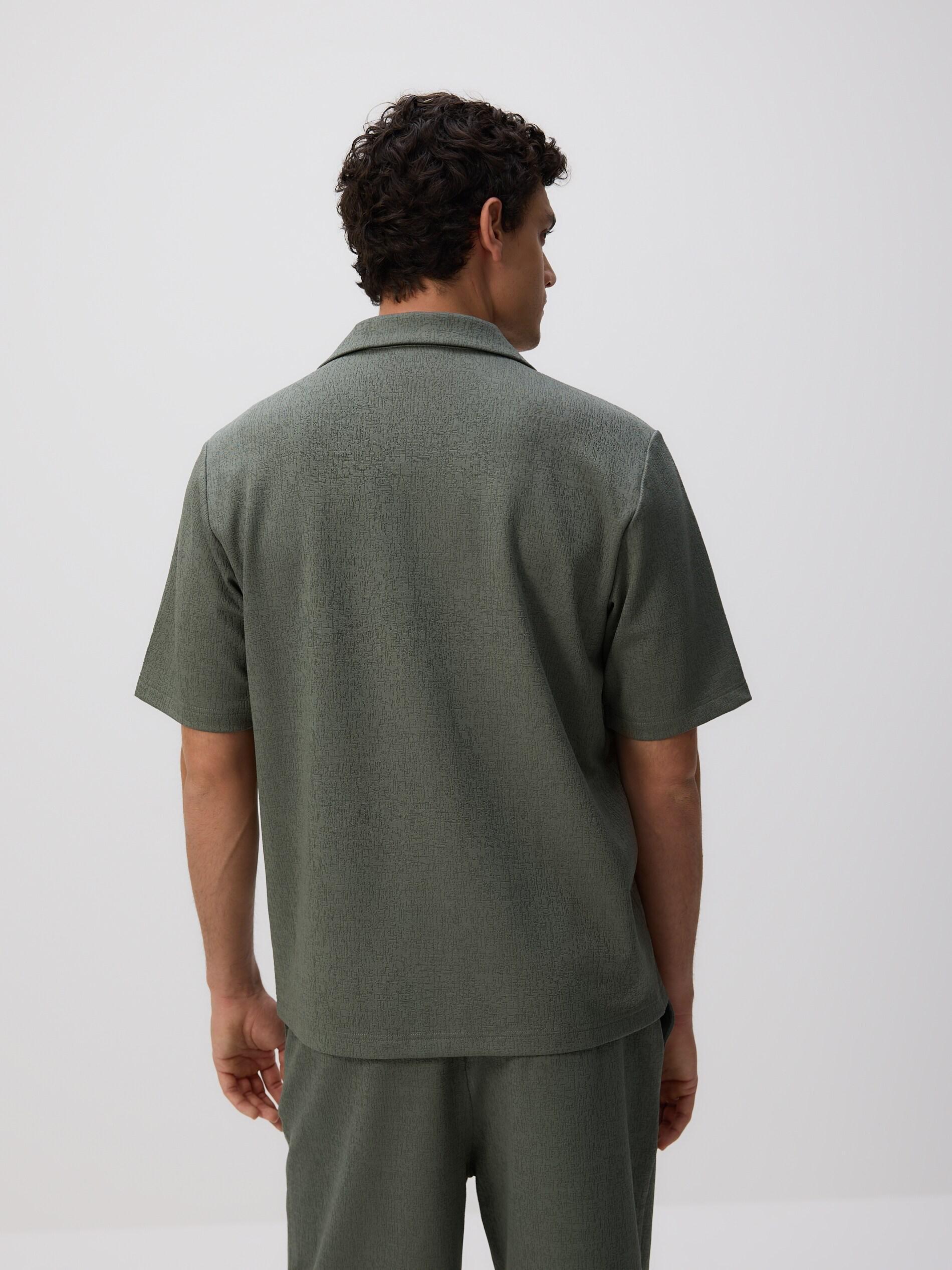 Green Comfort-Fit Shirt Made Of Structured Fabric, Green, large image number 4